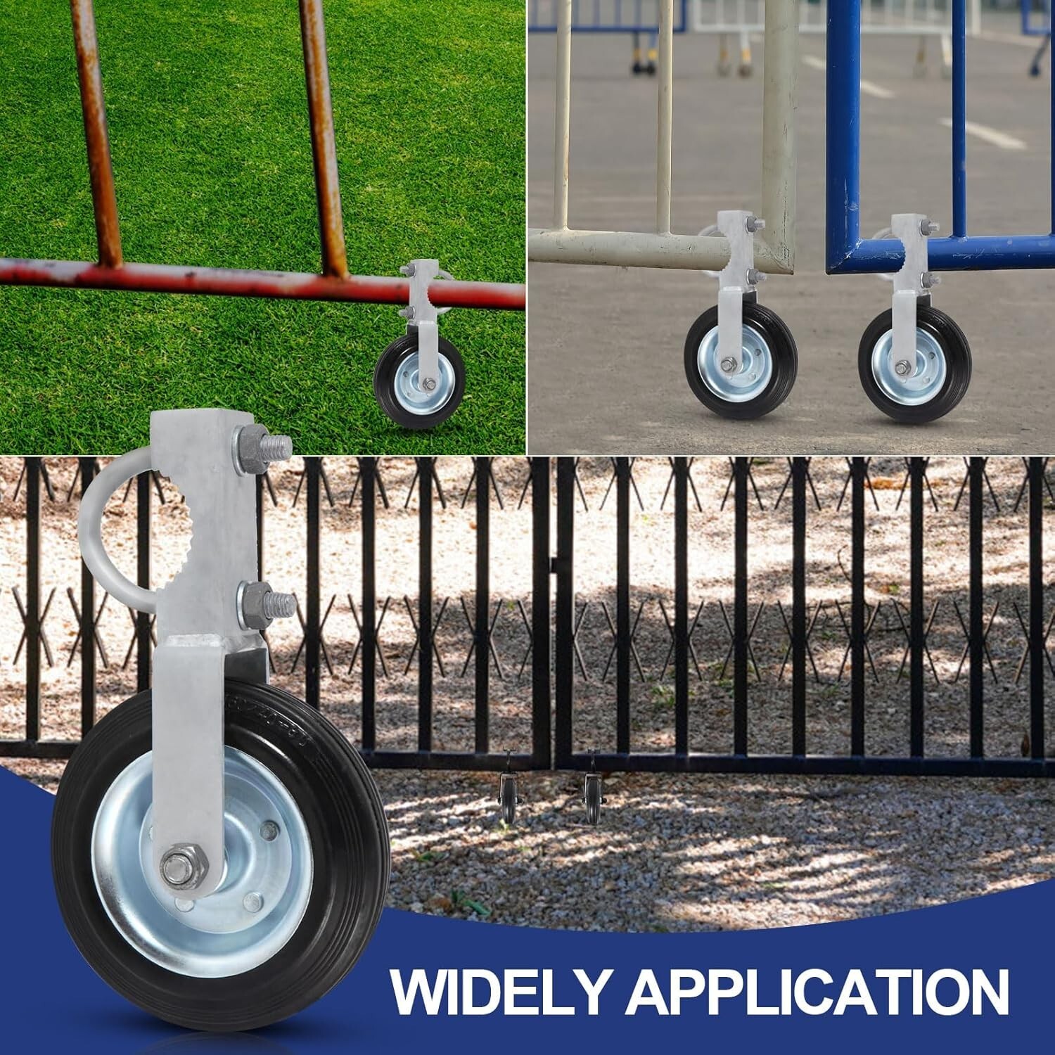 6″ Gate Helper Wheel for Metal Swing Gate with 1-5/8″ Thru 2″ Gate Fames Heavy