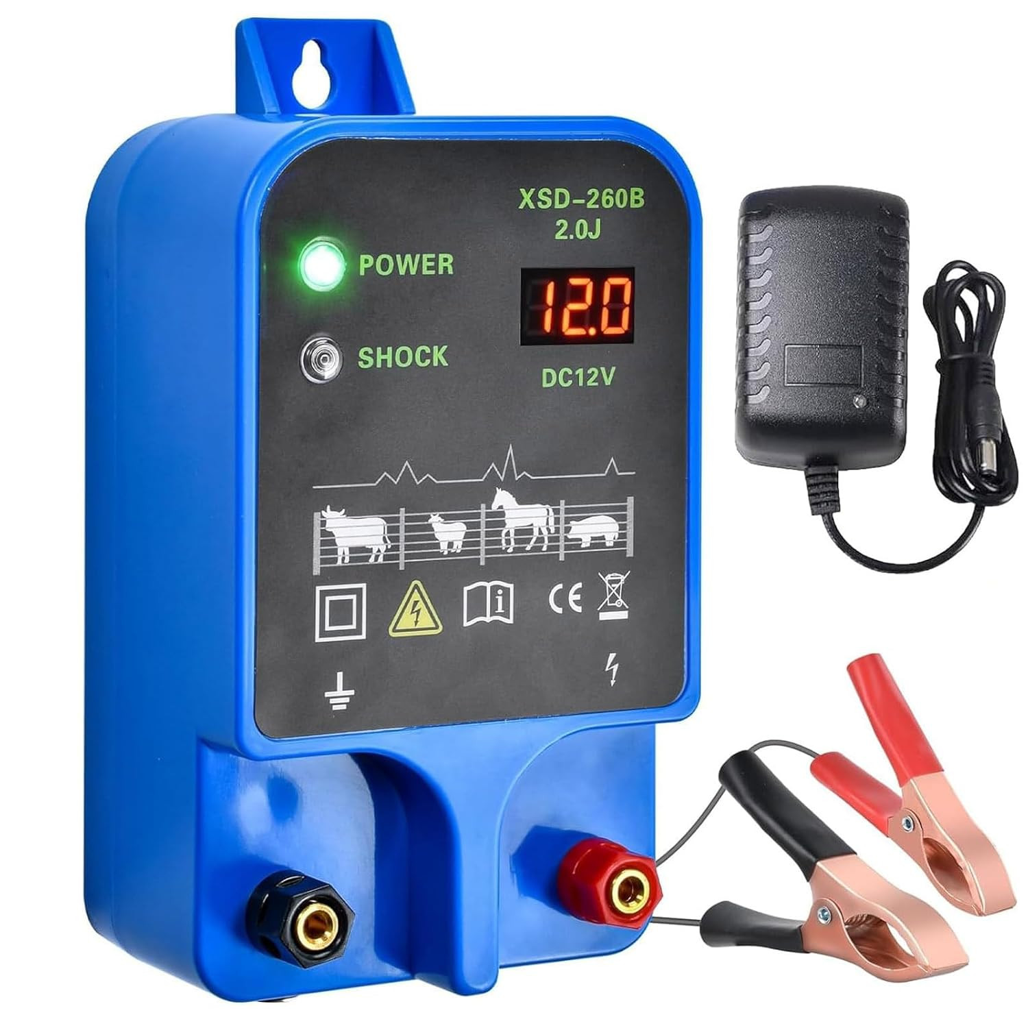 Electric Fence Charger 10Km 2J High Power Pulse Electric Fencing Controller 10.5