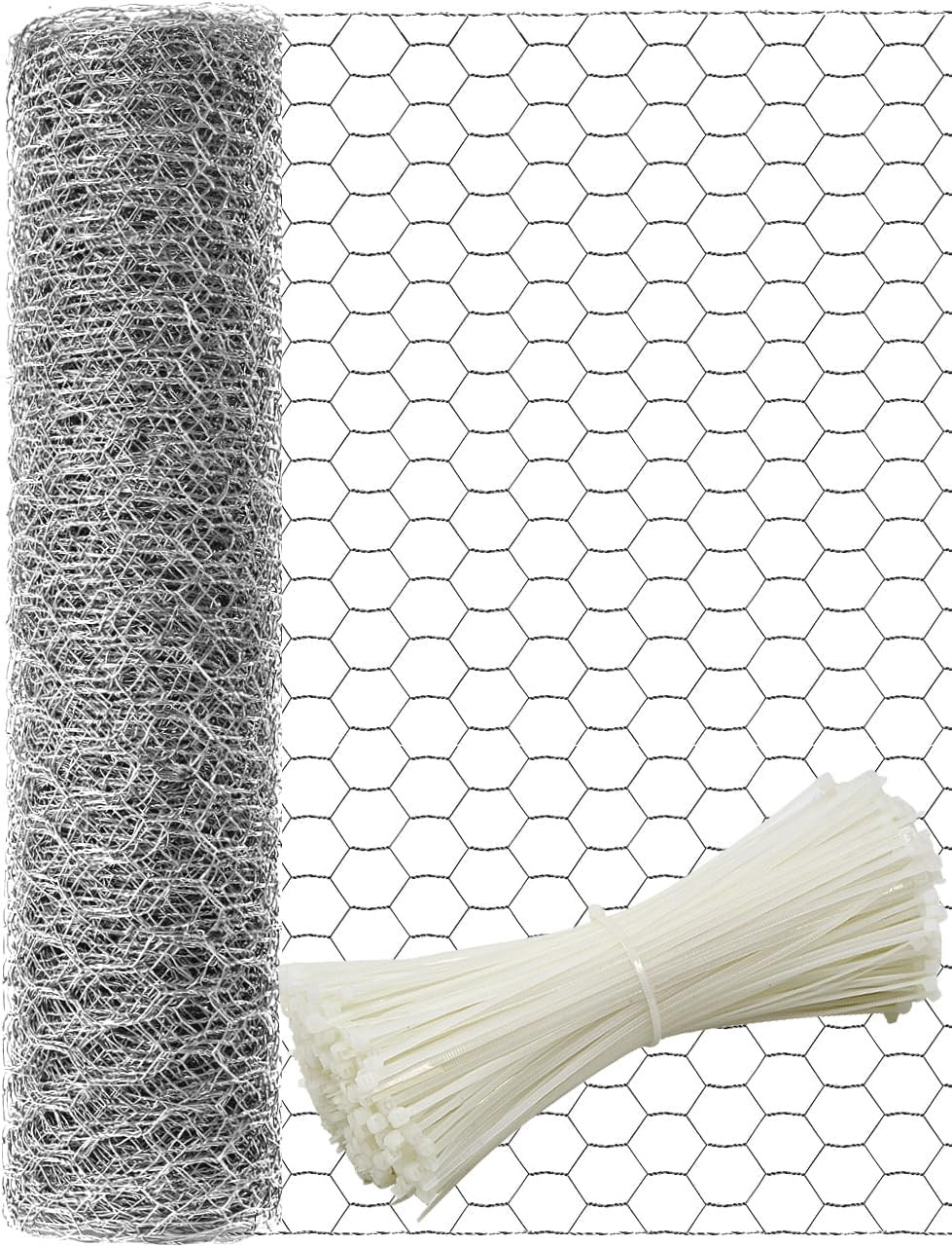 Chicken Wire 16” x 600”(40cm x 15m), Outdoor Anti-Rust Hexagonal Galvanized…