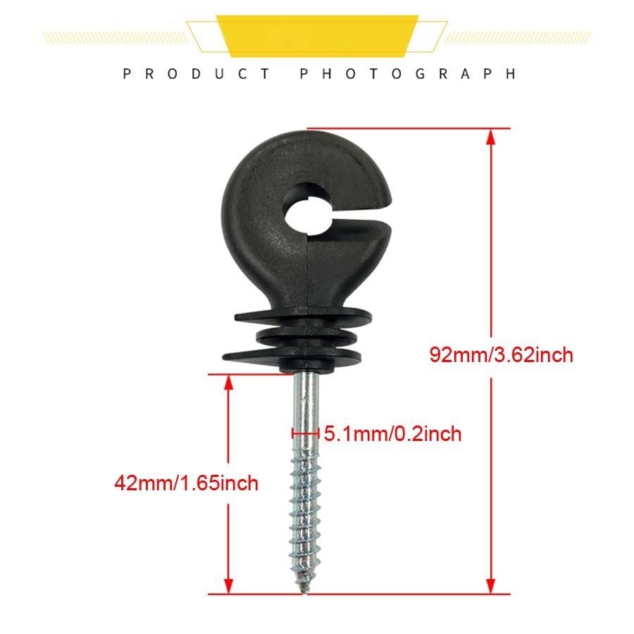 Electric Fence Insulators 15 Pack Screw In Black Ring Holder For Wire Posts Poly
