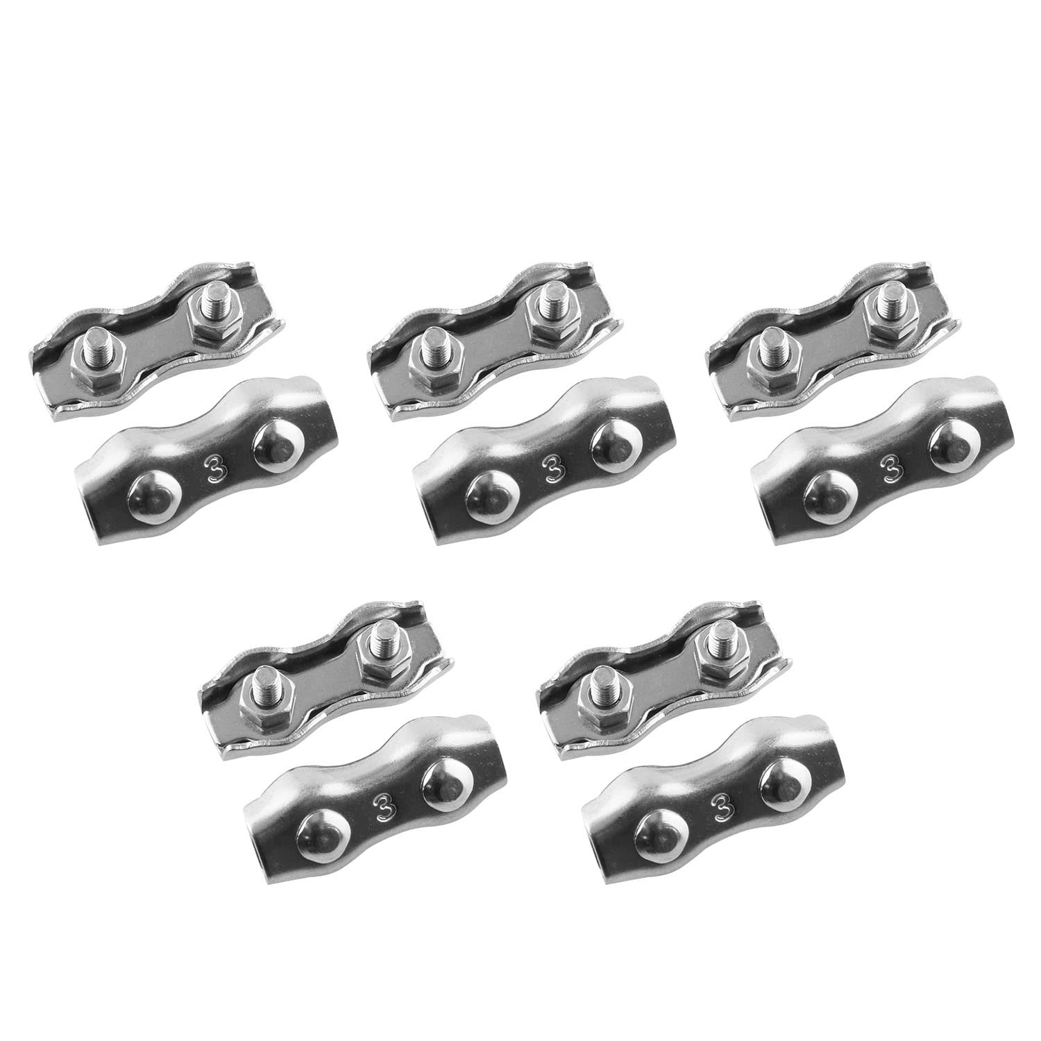10pcs M3 Poly Rope Connector, Double Grips Cable Clamps Wires Splicer 304 Sta…