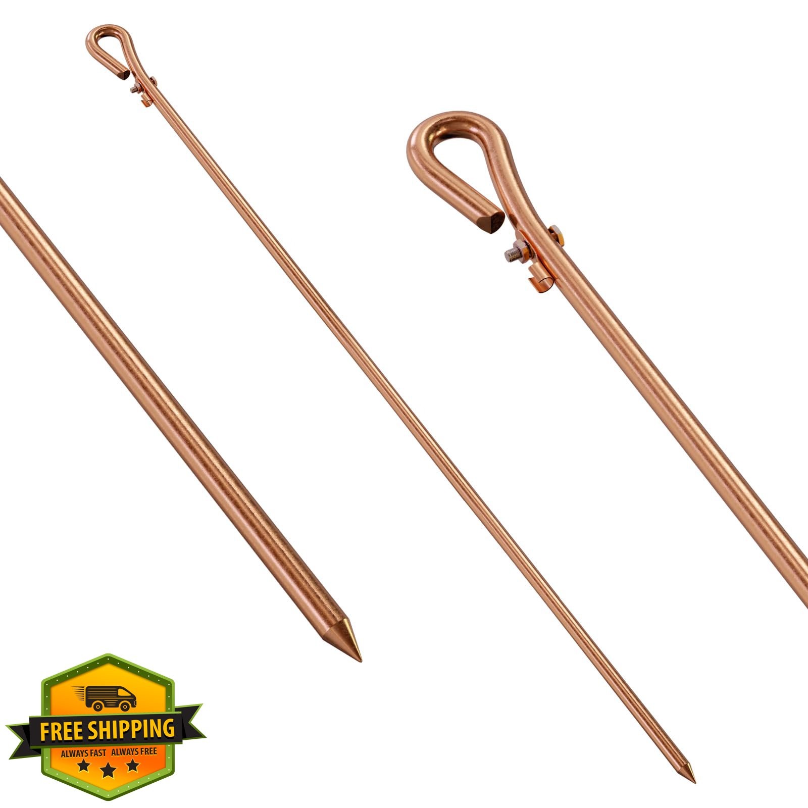 MOKIKUBA 3ft Copper Ground Rod 1 Pack Electric Fence