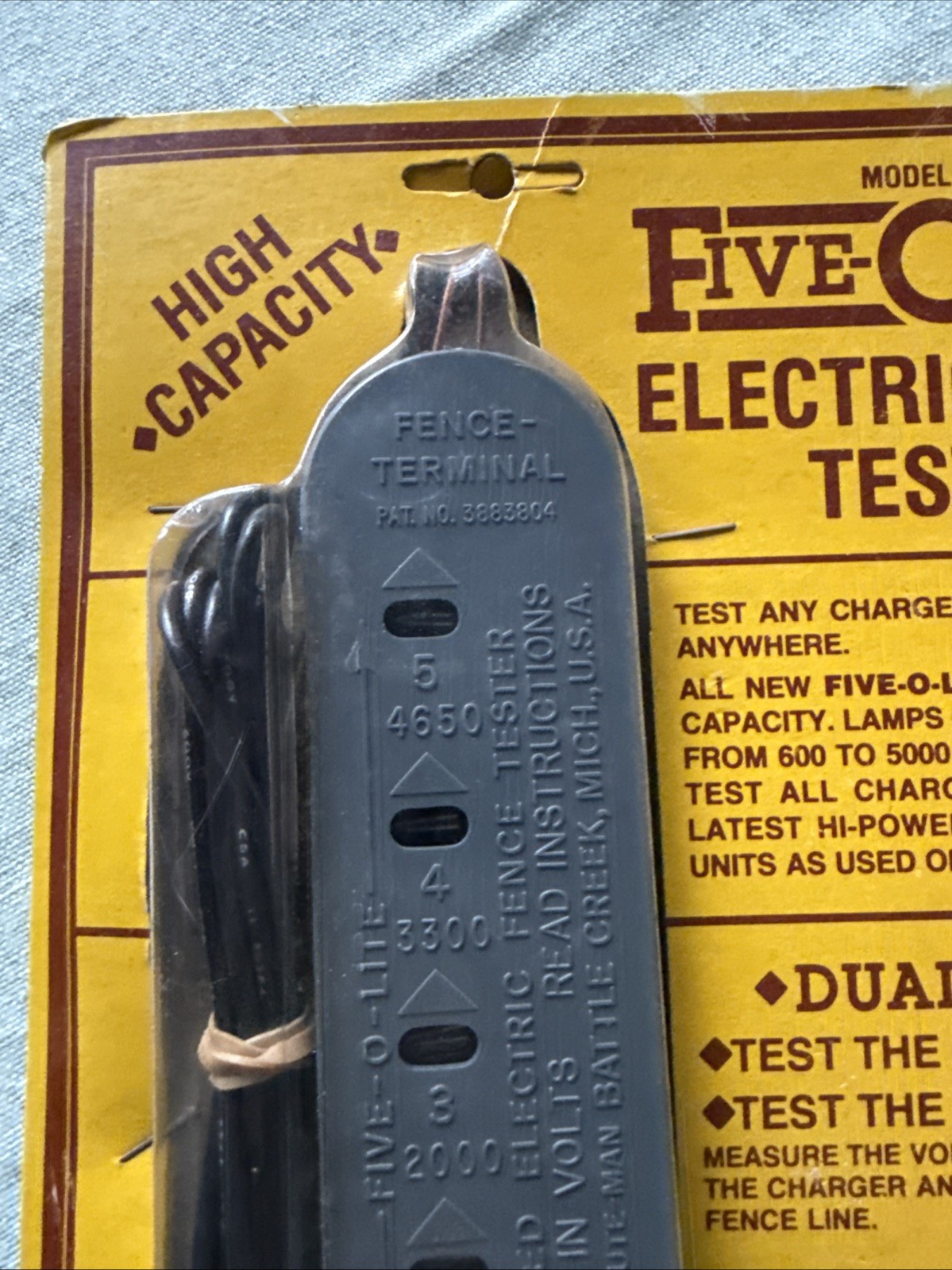 Dare Five-O-Lite Electric Fence Tester Wide Range 625-5,000 Volts Item #1360 USA
