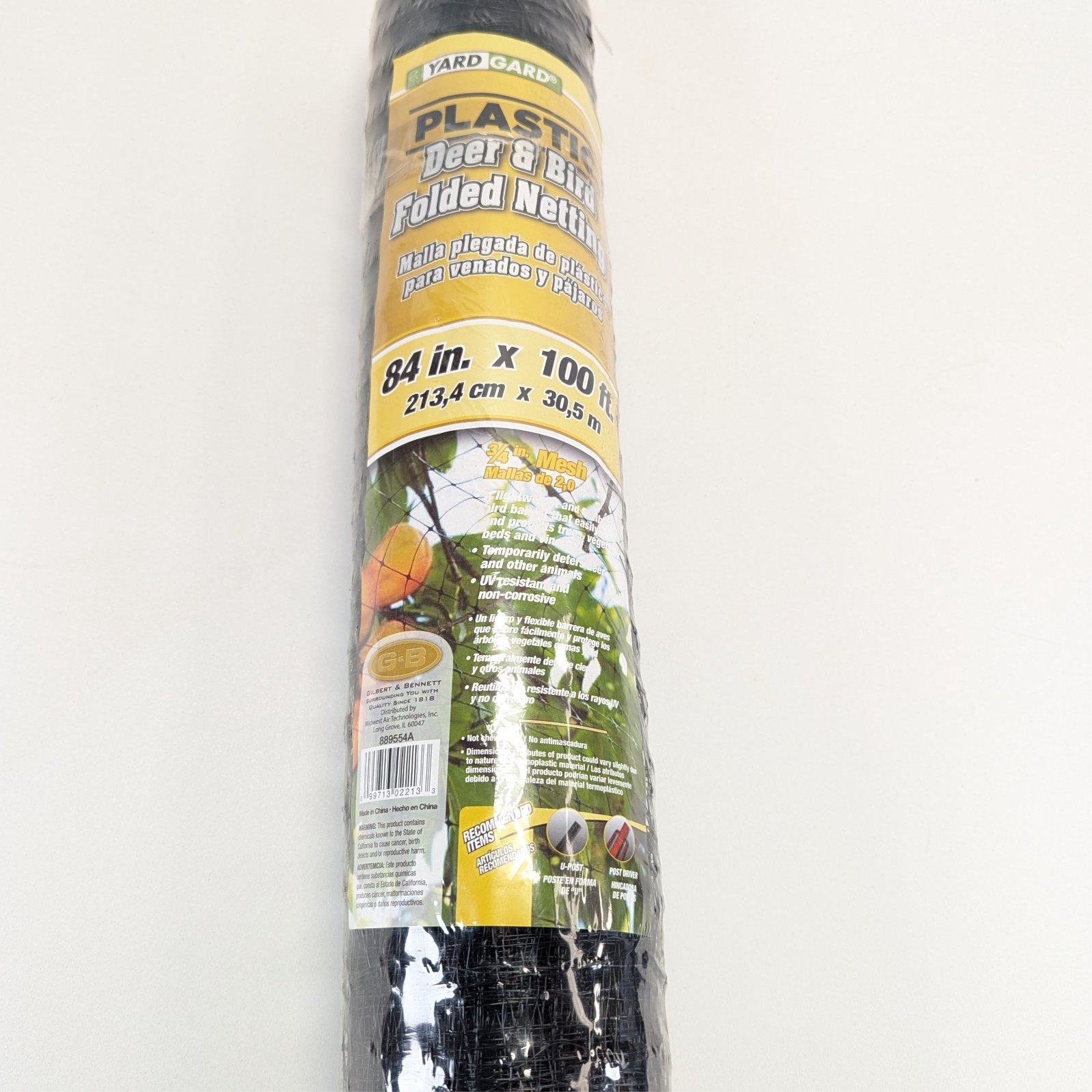 Deer & Bird Netting 7ft x 100ft 3/4 Inch Polypropylene UV Treated Long Lasting