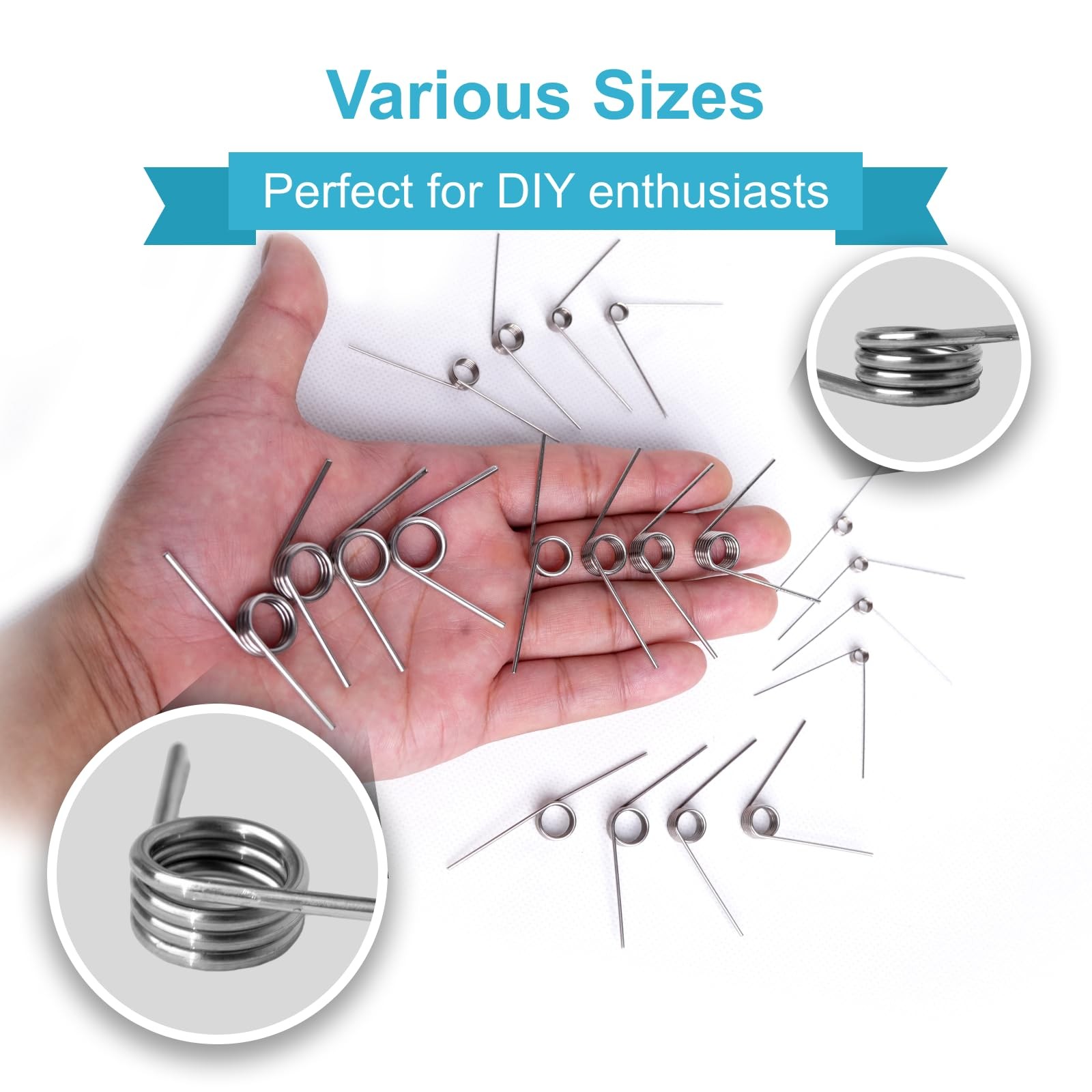 80PCS Torsion Spring Assortment Kit, 20 Sizes 60/90/120/180 Degree Small Tors…