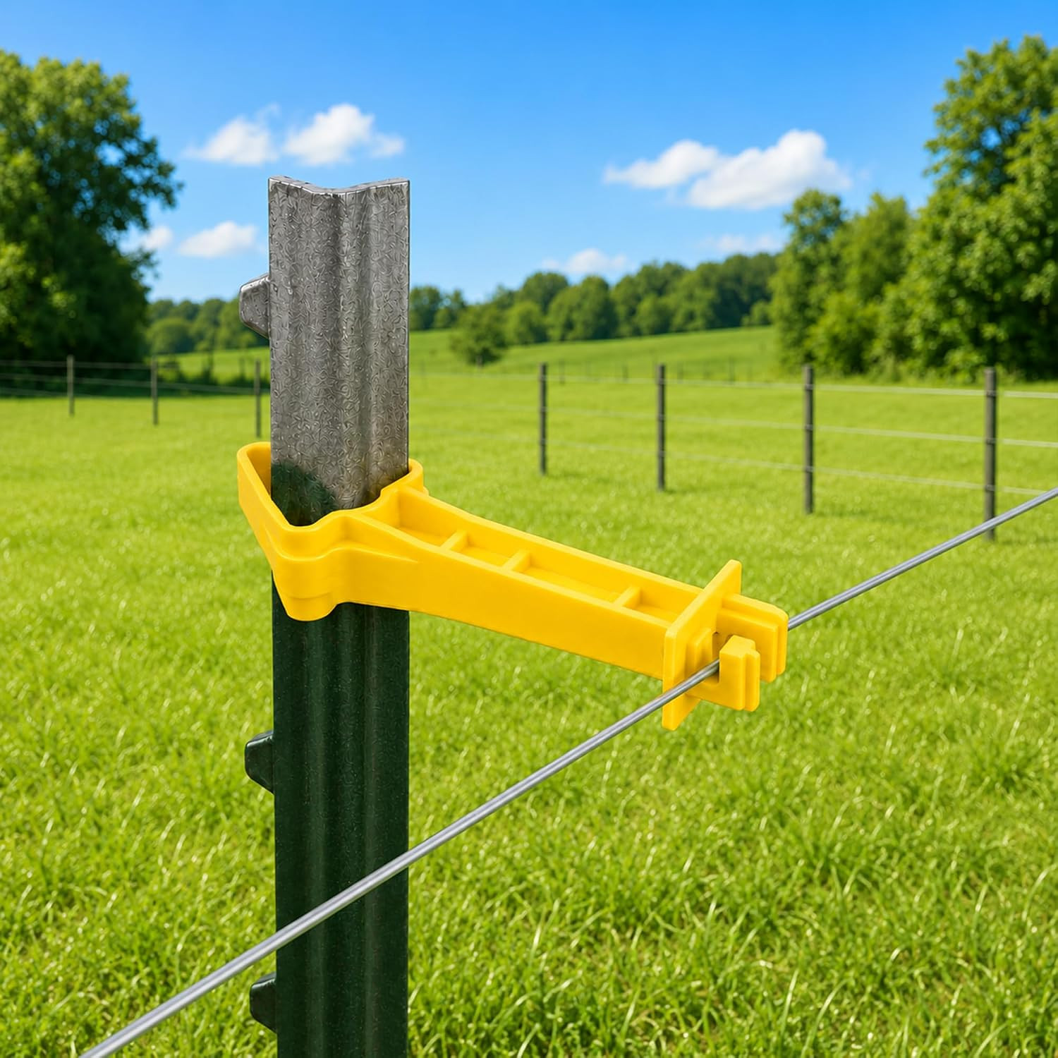 120 Pcs 5 Inch T Post Electric Insulators, Snap-On Electric Fence Extender Insul