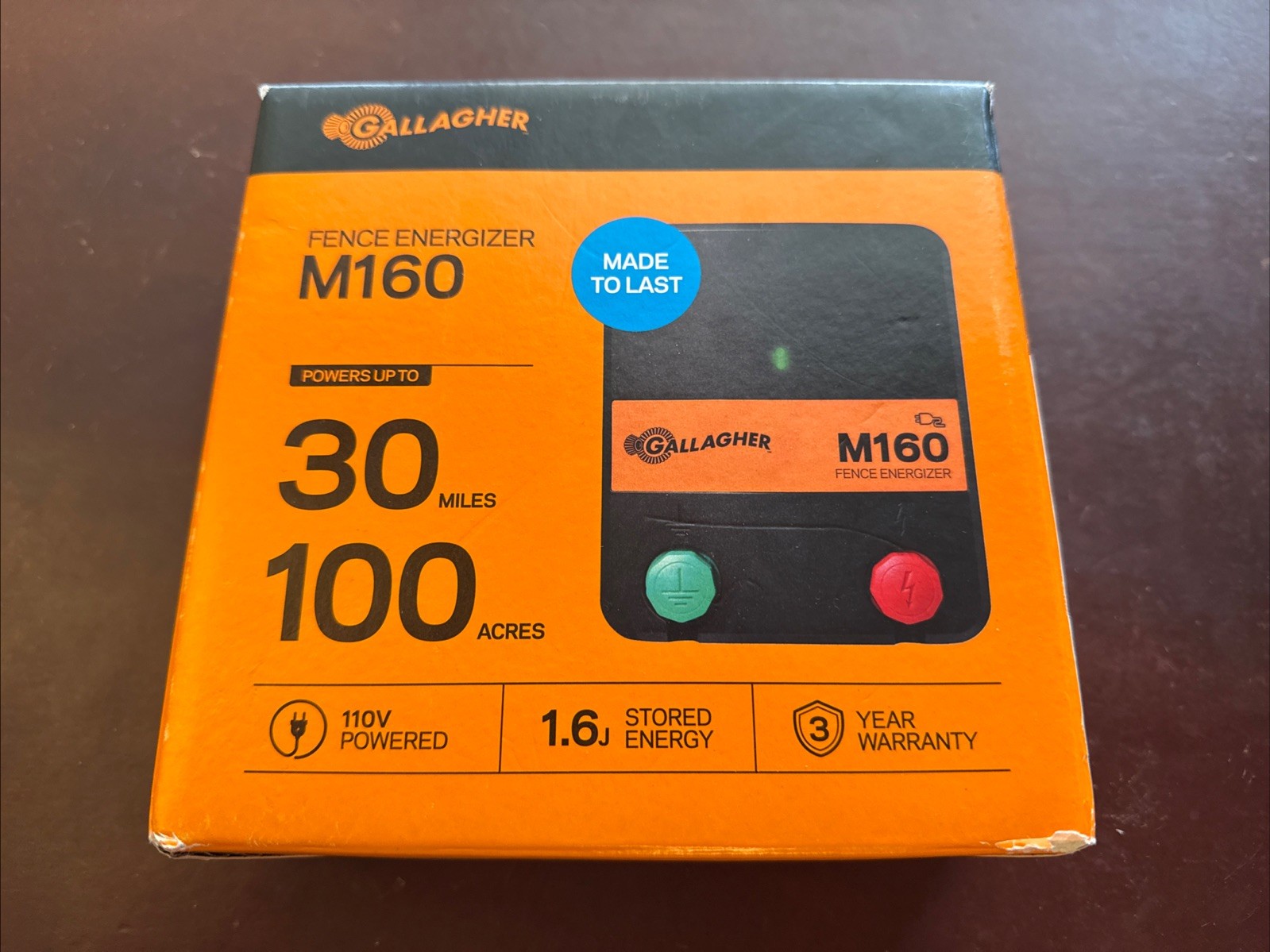 New Gallagher M160 Electric Fence Charger Energizer 100 acres 30mi G330444
