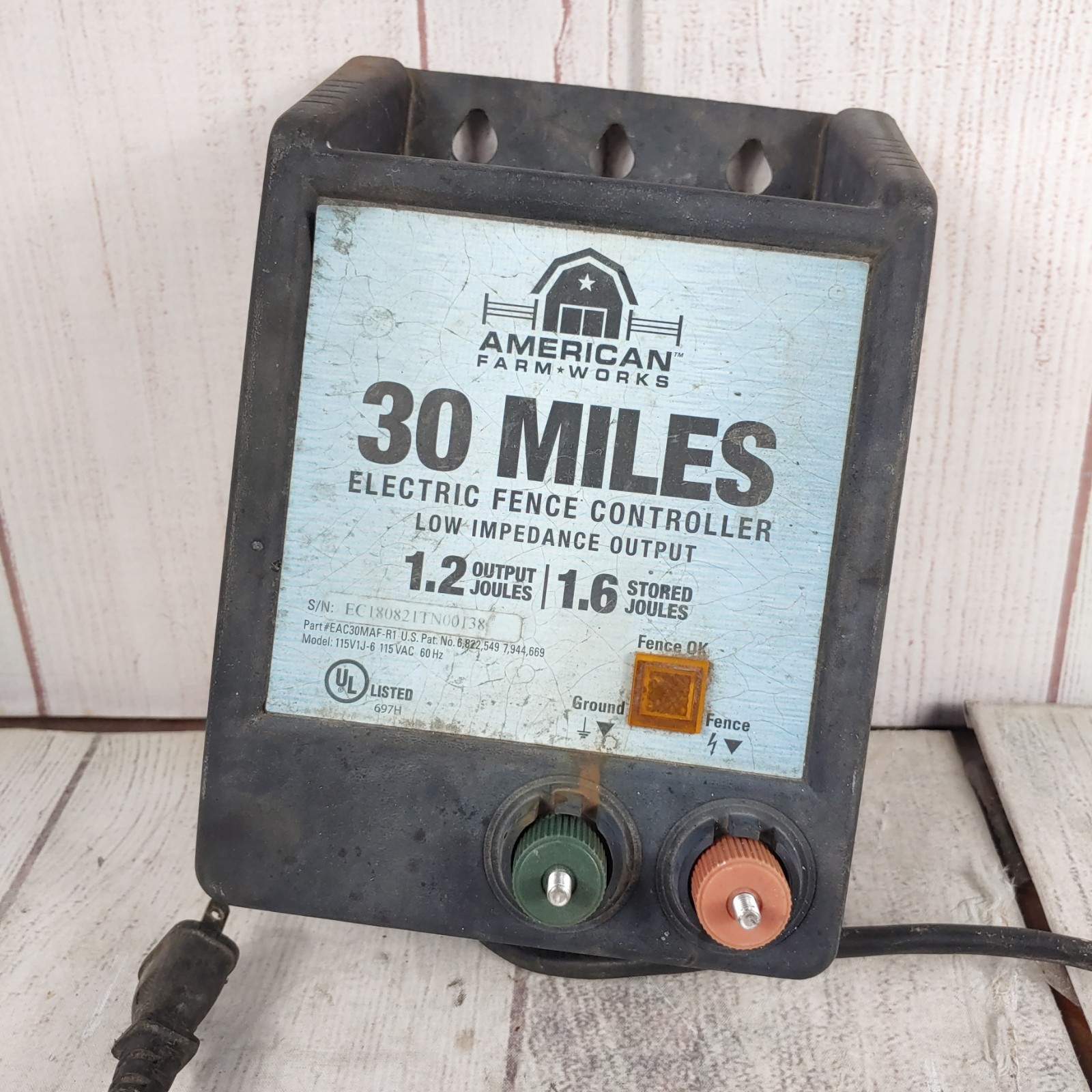 American Farm Works Electric Fence Low Impedance Output 30 Miles, AC 1.2 Joules