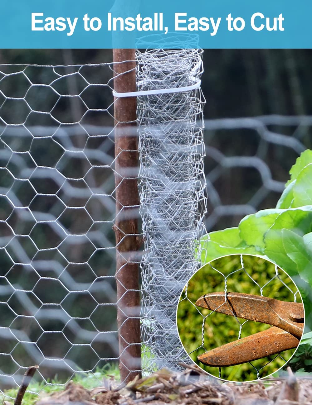 Chicken Wire 16” x 600”(40cm x 15m), Outdoor Anti-Rust Hexagonal Galvanized…