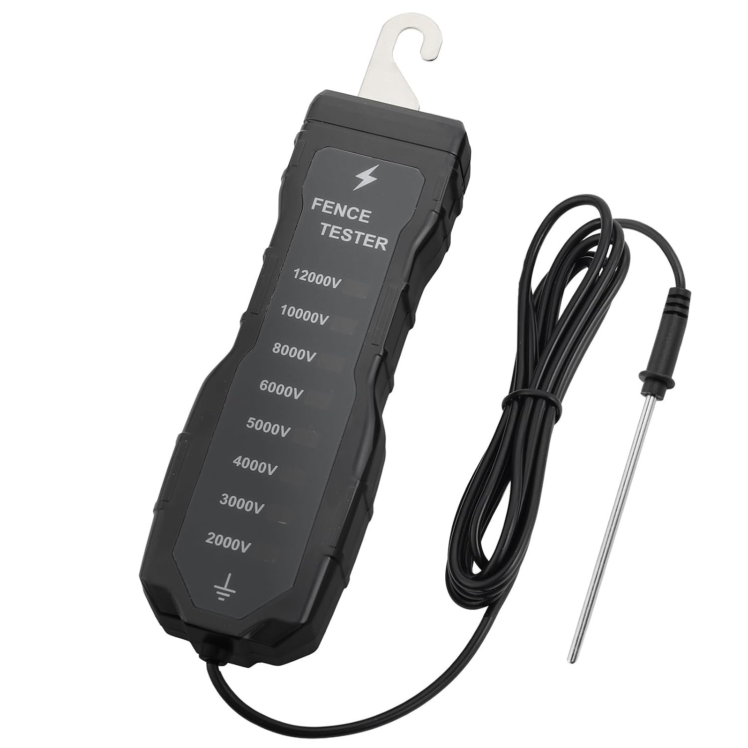 Electric Fence Tester, 2000V-12000V Fence Voltage Tester with 8 Neon Lights, …