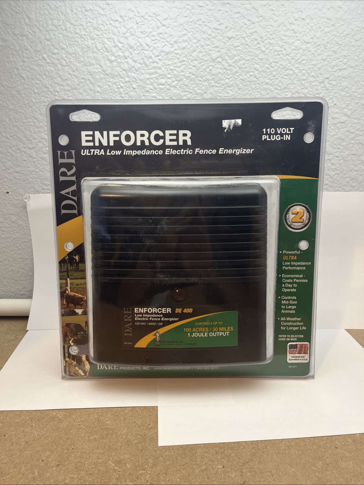 DARE Enforcer 110V DE 600 1.5Joule Output 150 Acres Fence Energizer New Sealed