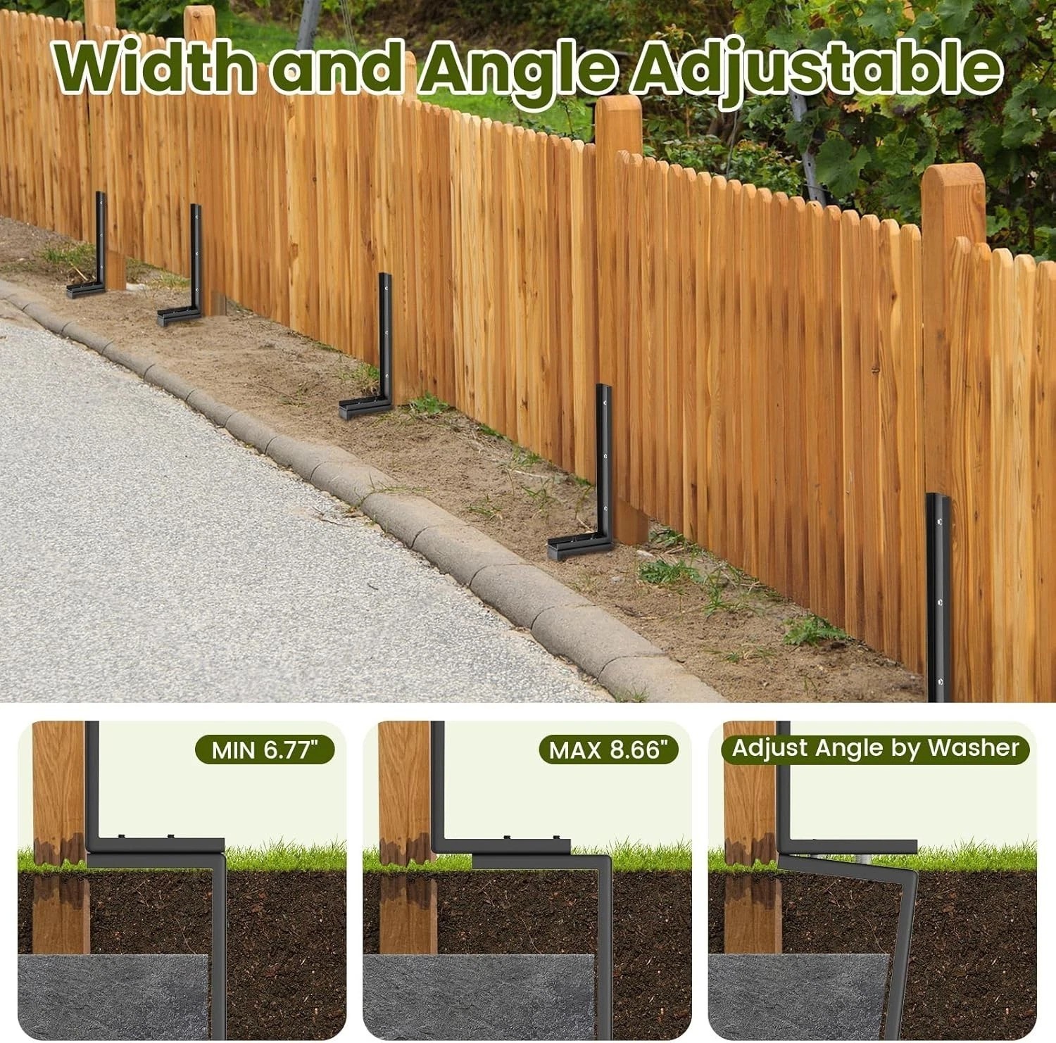 Strong and Stable Fence Repair Kit – 4 Rustproof Steel Stakes for Easy Fixes