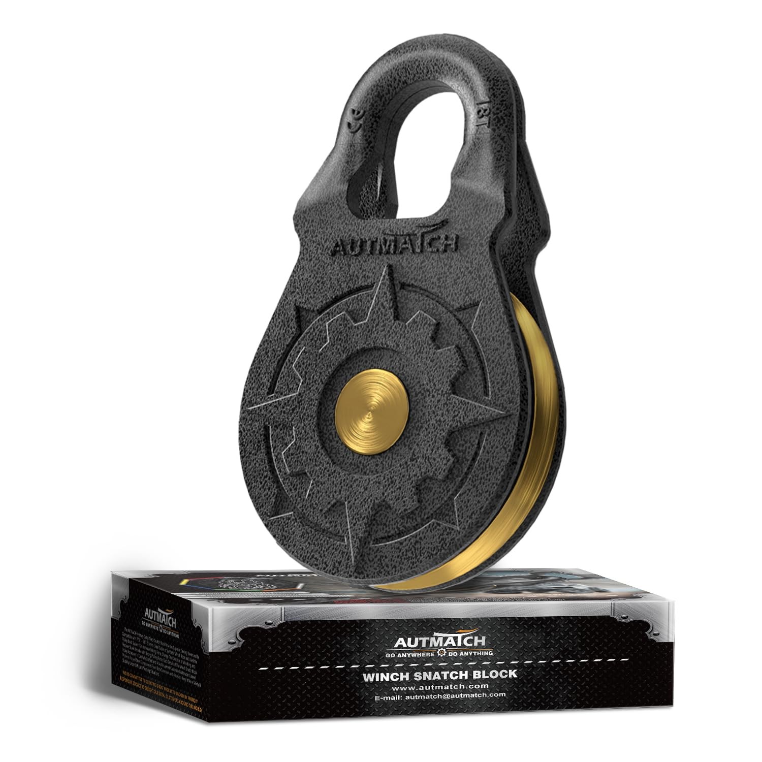 AUTMATCH Winch Snatch Block 18 Ton – Winch Pulley (79,366 Lbs) Break Strength…