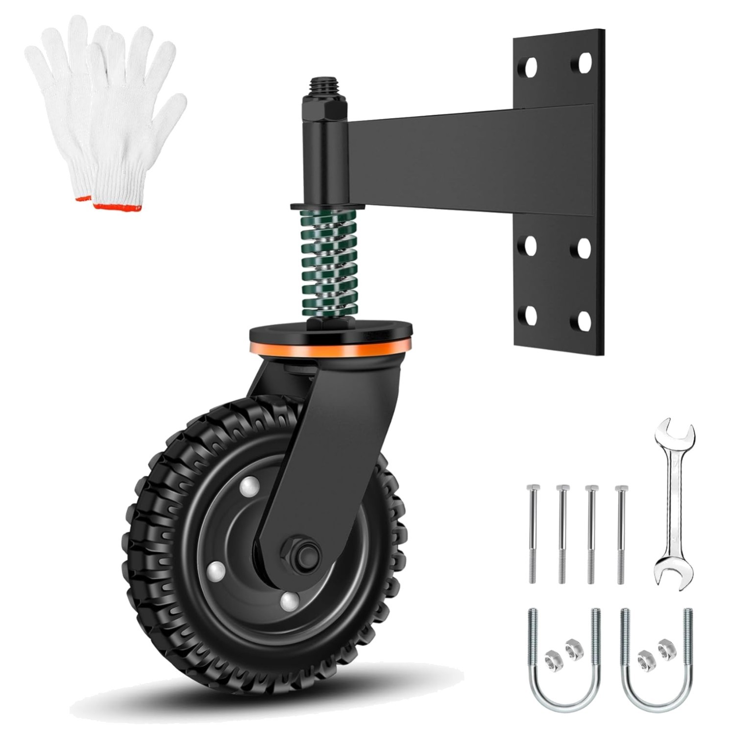 Metal Tube Gate Wheel – 360 Rotation Spring Loaded Caster