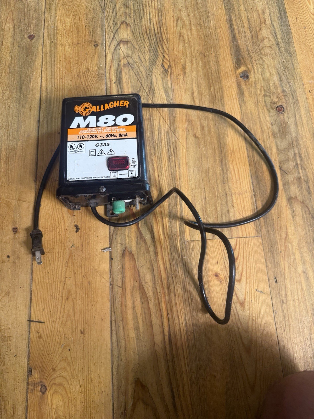 Gallagher M80 Power Fence Energizer 110-120V AC 8mA – Made in New Zealand – Used