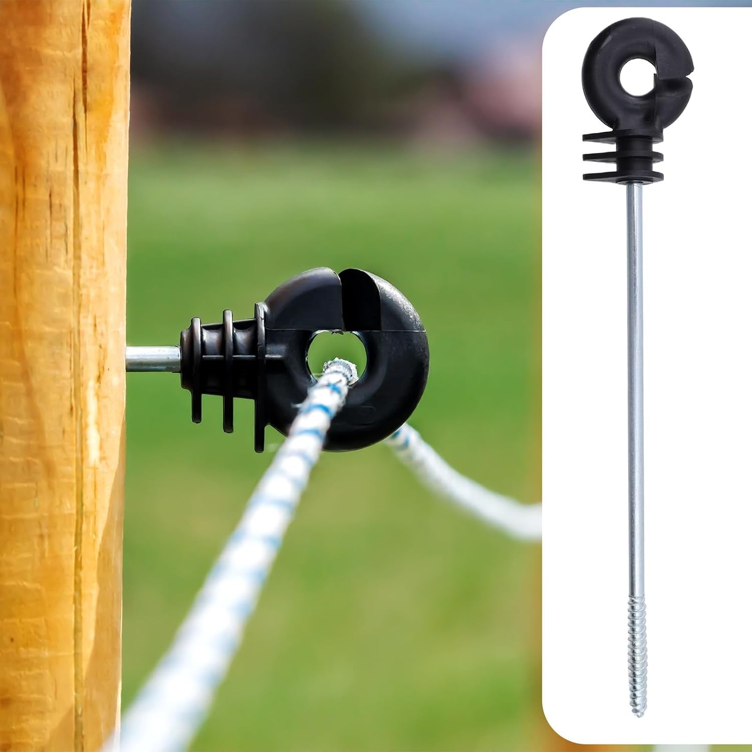 10Pcs Long Electric Fence Insulator Screw-in Insulator Fence Post Wood Post I…