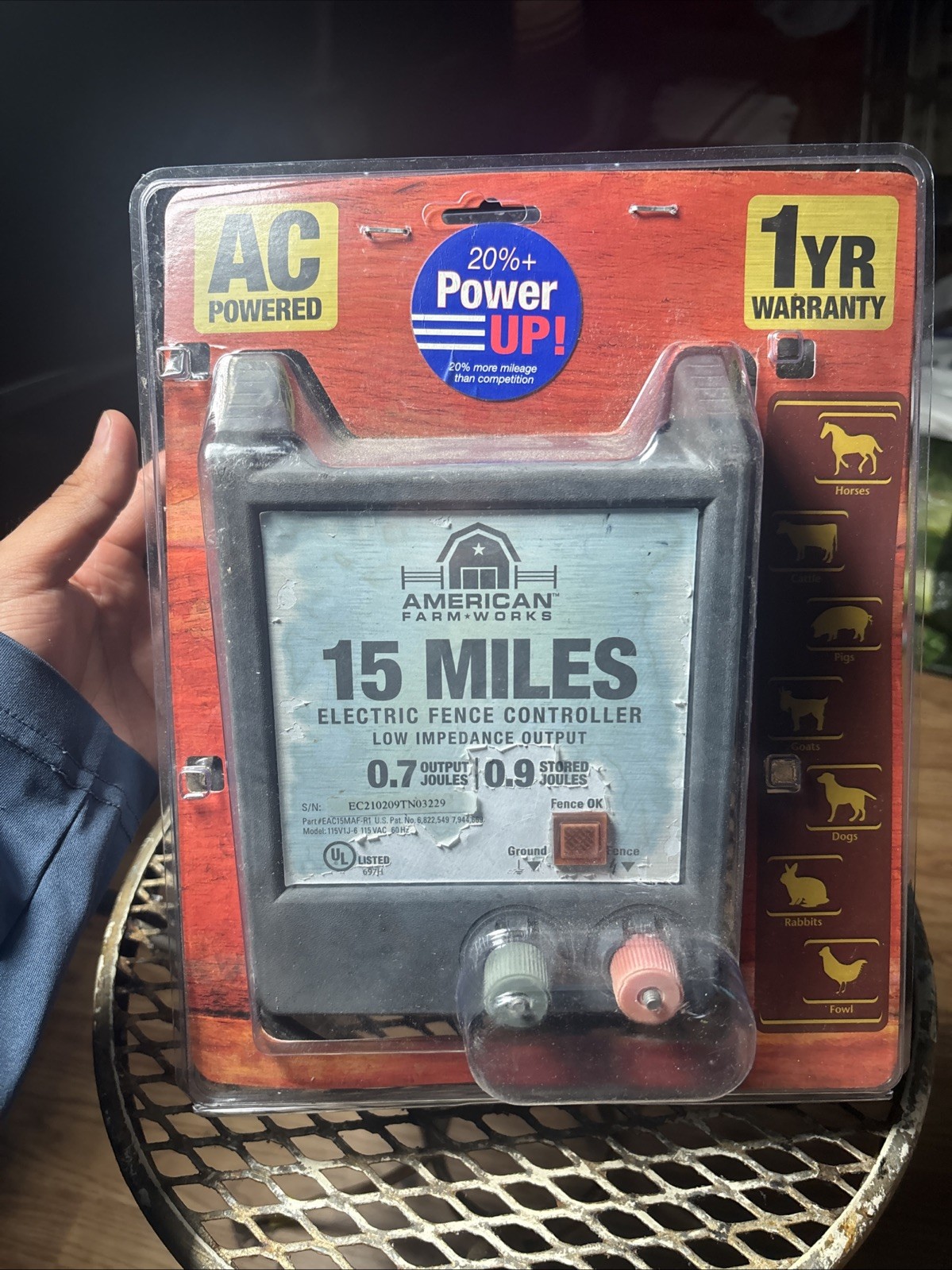 Am. Farm Works 15 Mile AC Electric Fence Controller Low-Impedance Used