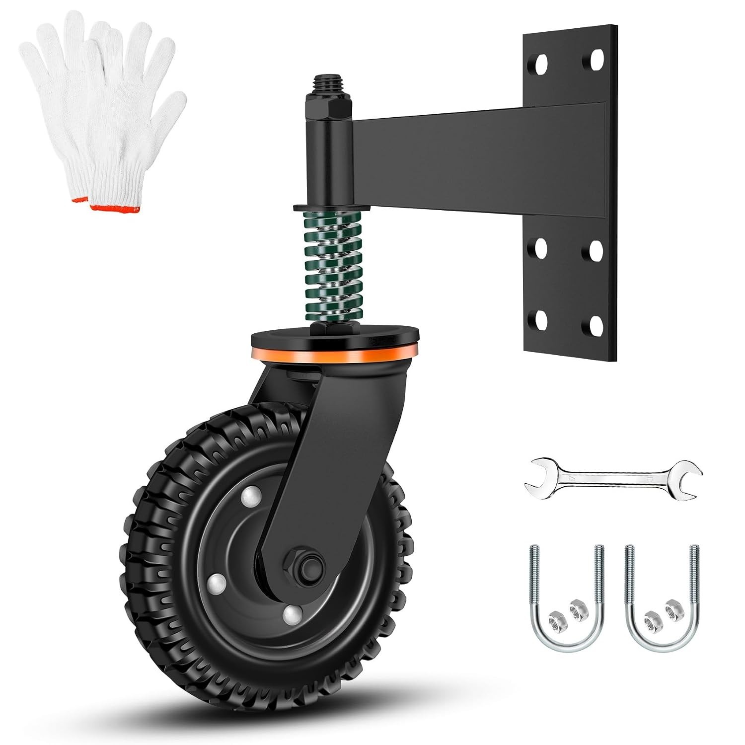 Metal Tube Gate Wheel – 360 Rotation Spring Loaded Caster
