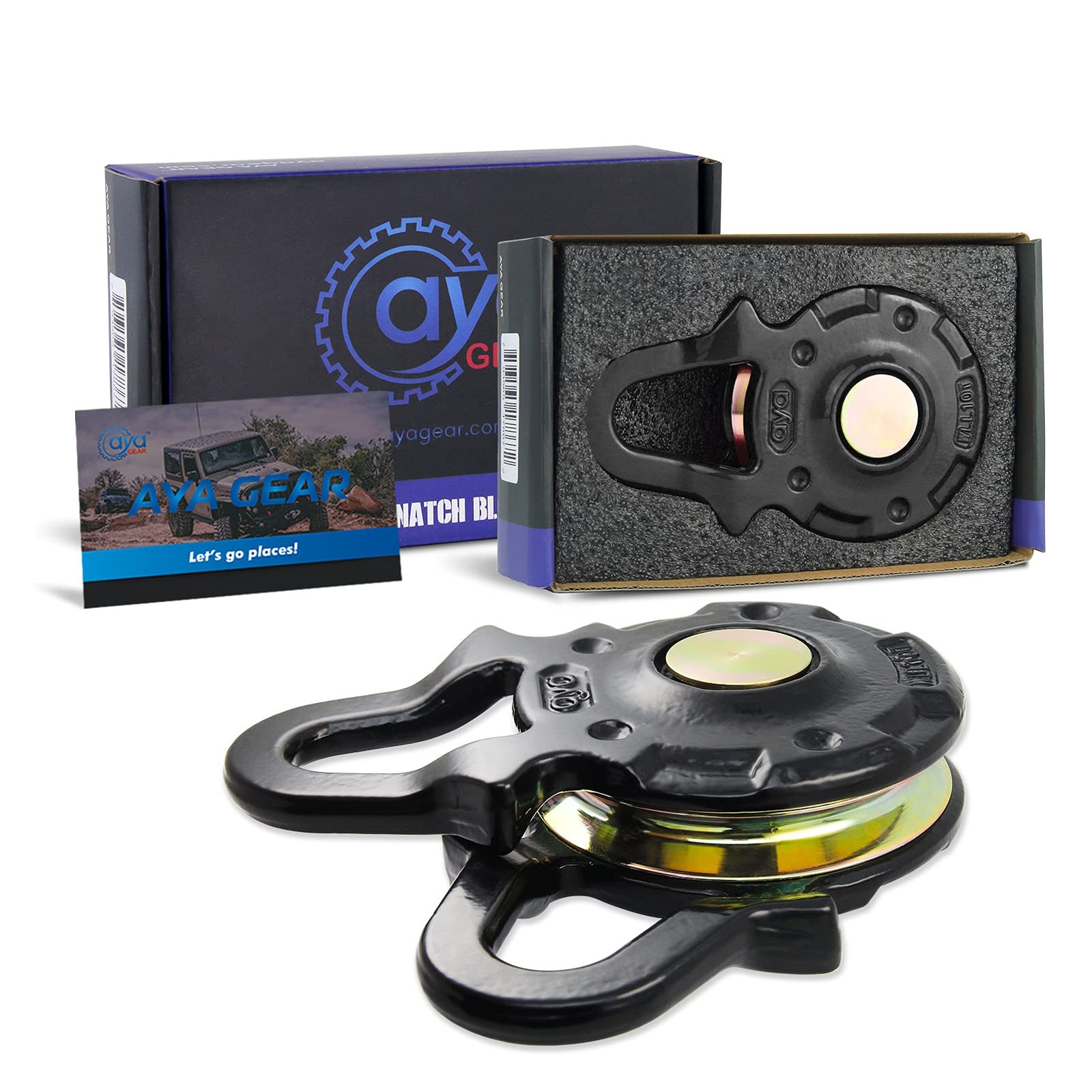 Snatch Block 66,000 lbs Break Strength, Heavy Duty Winch Pulley Block for Syn…