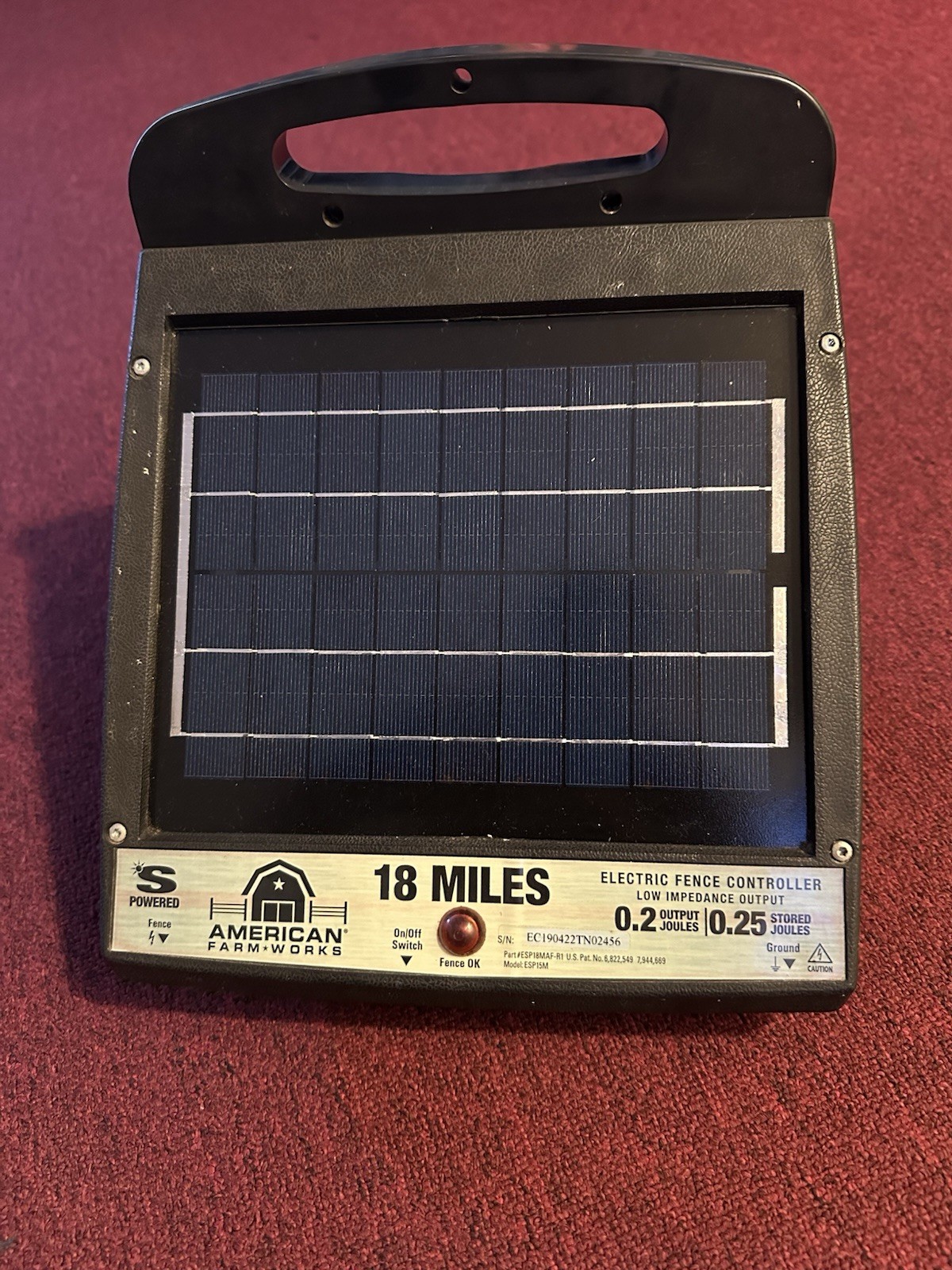 American Farm Works 18 Miles Solar Electric Fence Controller (UNTESTED)