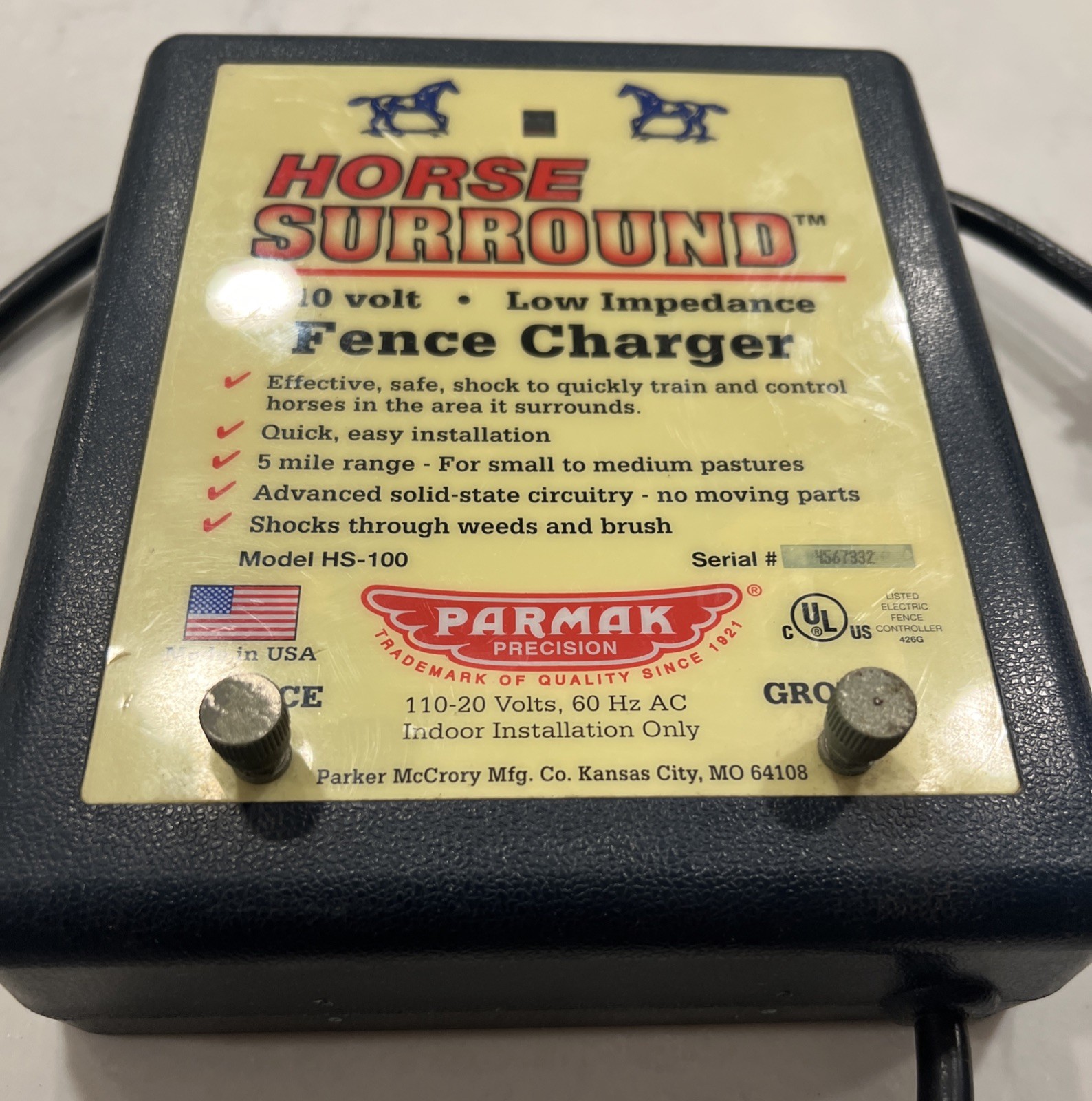 Parmak Horse Surround Low Impedance 110- Volt 60 Hz AC Electric Fence Charger