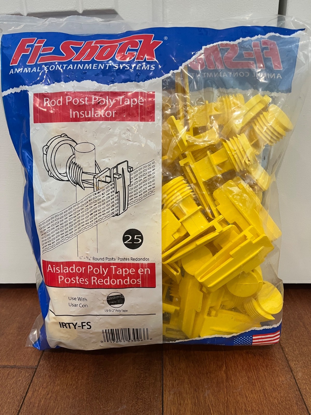 Fi-Shock IRTY-FS Rod Post Poly Tape Insulator – Yellow – 25 Pack USA Made