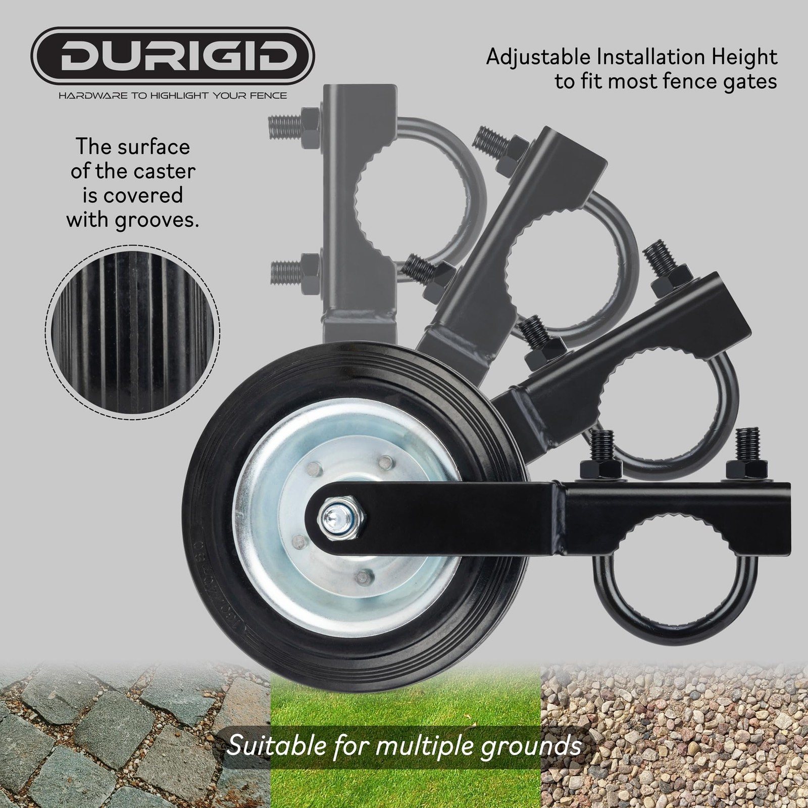 DURIGID 6 Inch Wheel for Gate, Gate Wheels for Metal Tube Gate, Heavy Duty Fa…