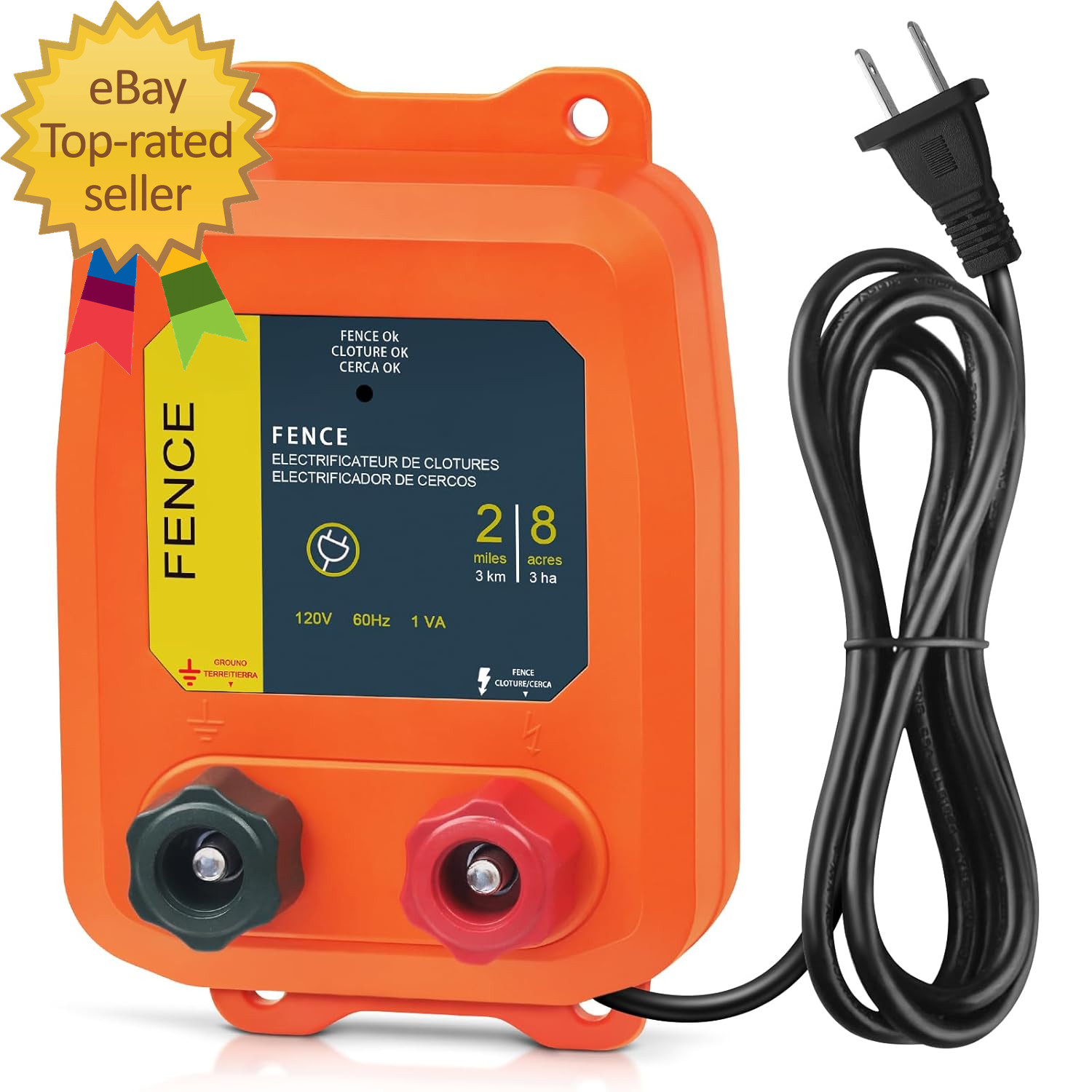 Electric Fence Charger PE2 0 10 Joule 2 Mile 8 Acres Plug in Electric Fence Char