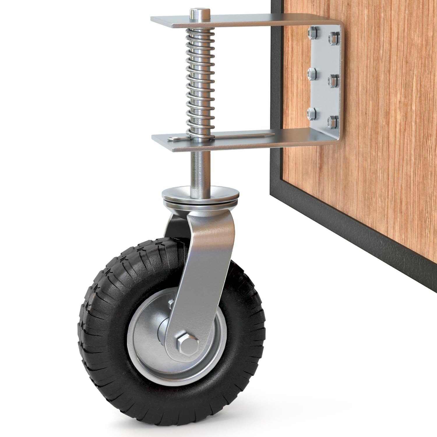 Heavy Duty 8″ Gate Wheel – Spring Loaded Farm Caster for Swing Gates