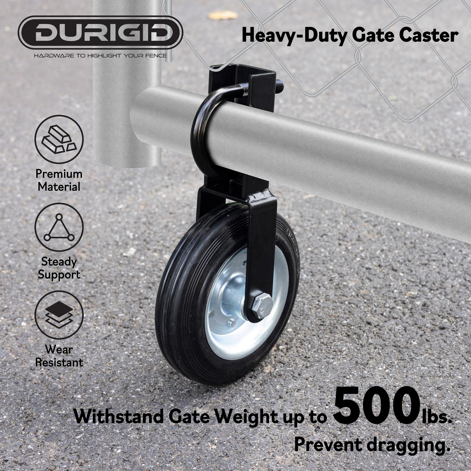 DURIGID 6 Inch Wheel for Gate, Gate Wheels for Metal Tube Gate, Heavy Duty Fa…