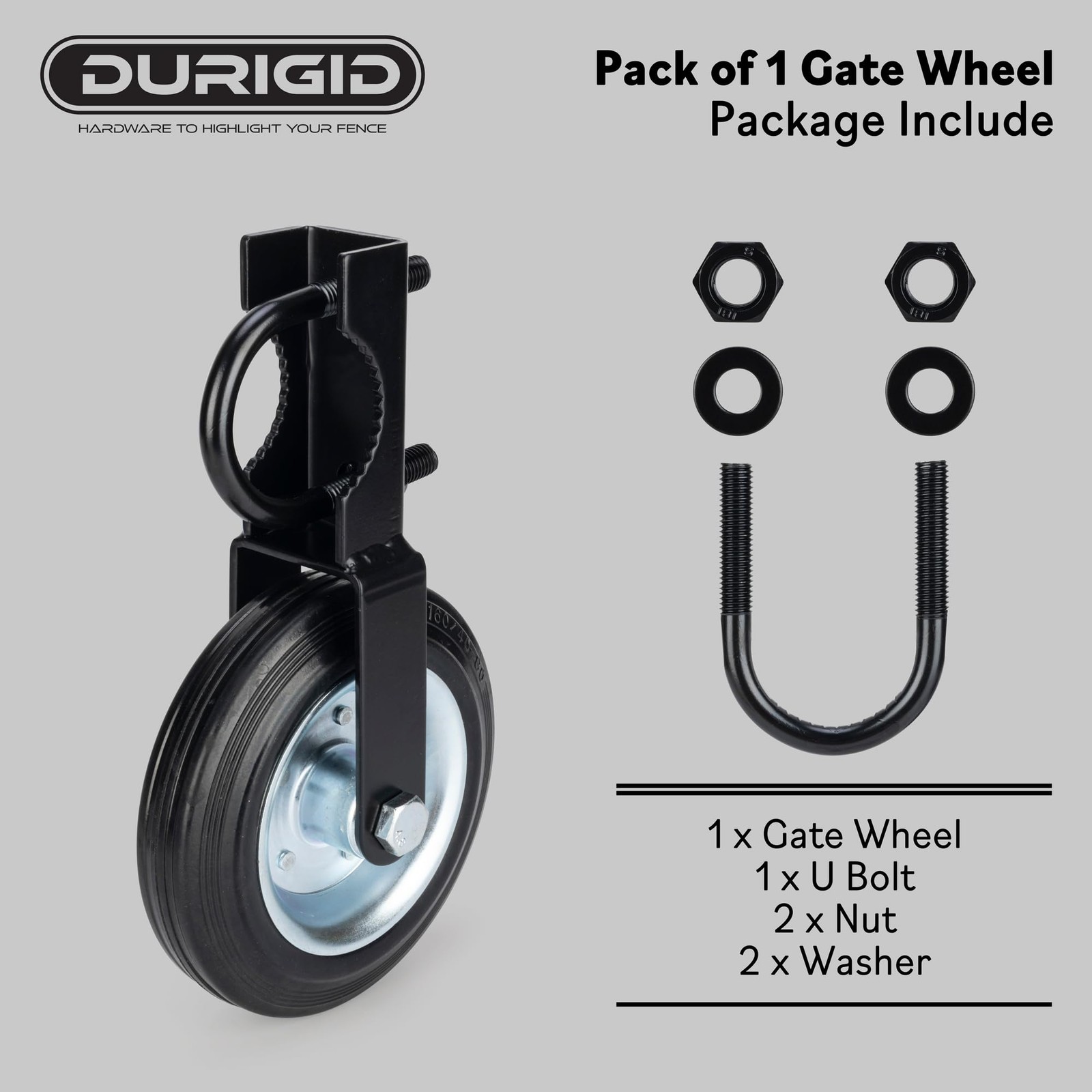 DURIGID 6 Inch Wheel for Gate, Gate Wheels for Metal Tube Gate, Heavy Duty Fa…