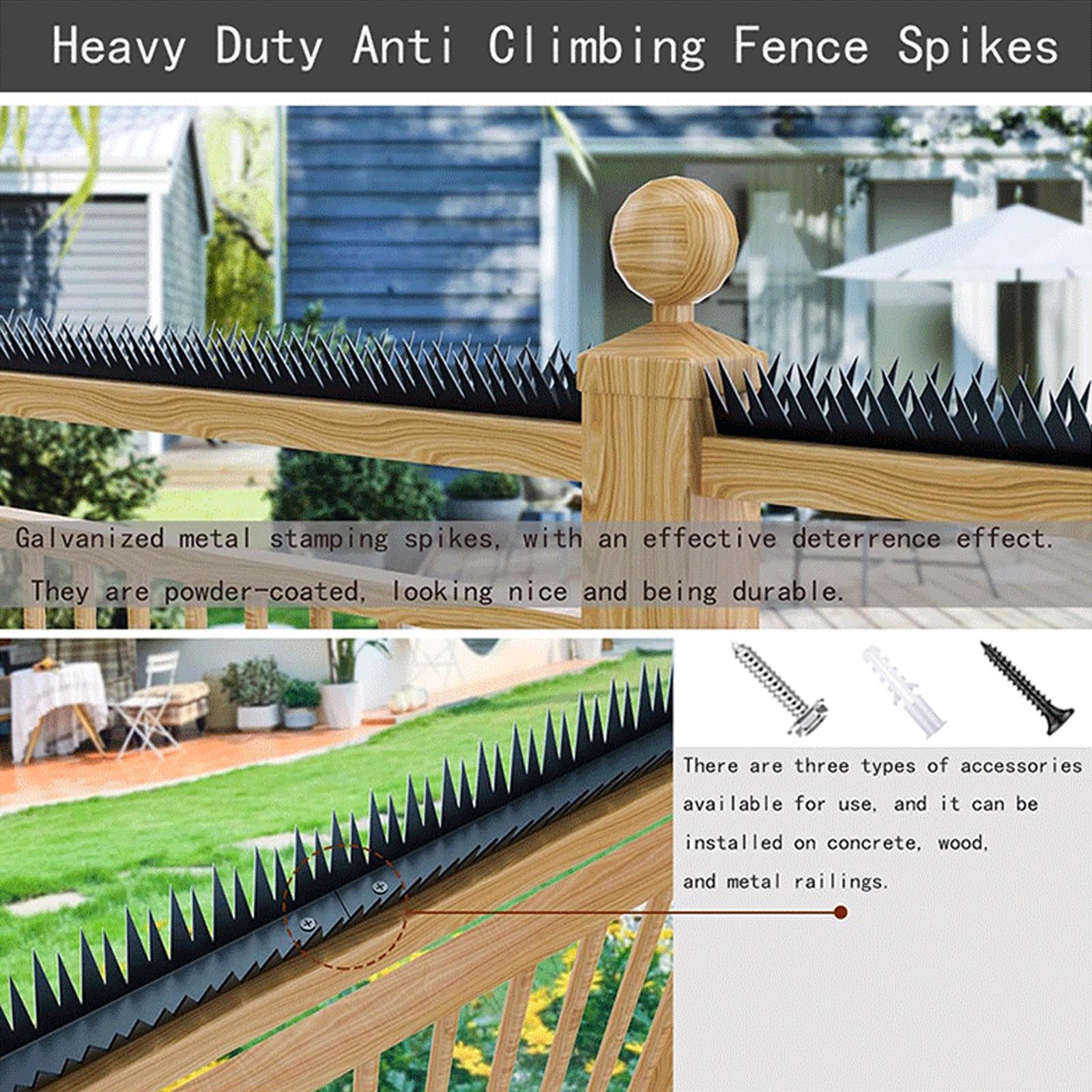 Metal Fence Spikes Durable Anti Climb For Home Gates Carbon Steel