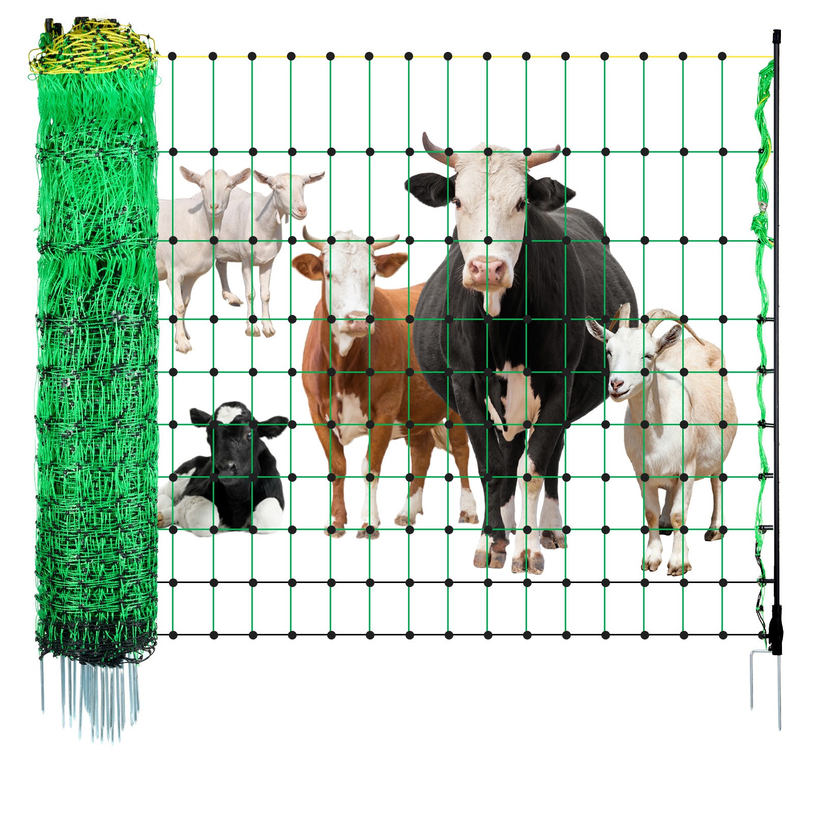 VEVOR Electric Netting Fence Kits Sheep Fencing 42.5″H x 164’L with Posts Spikes