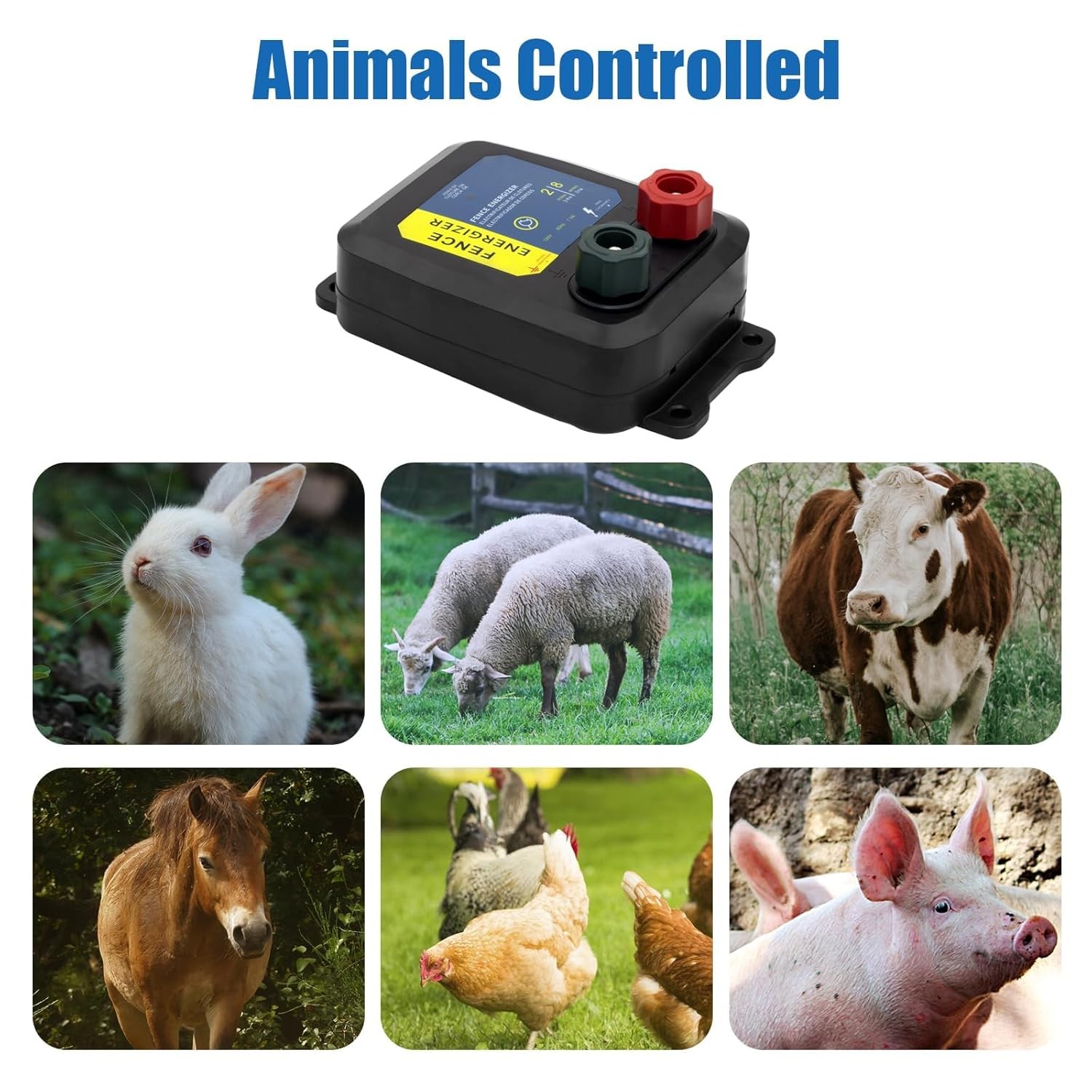 Electric Fence Charger 10 Joule 2 Mile Range 8 Acre Plug In Electric Fence