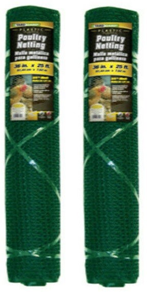 (2) YardGard 889241A 36″ x 25′ ft 3/4″ Green Mesh PVC Poultry Netting Fencing