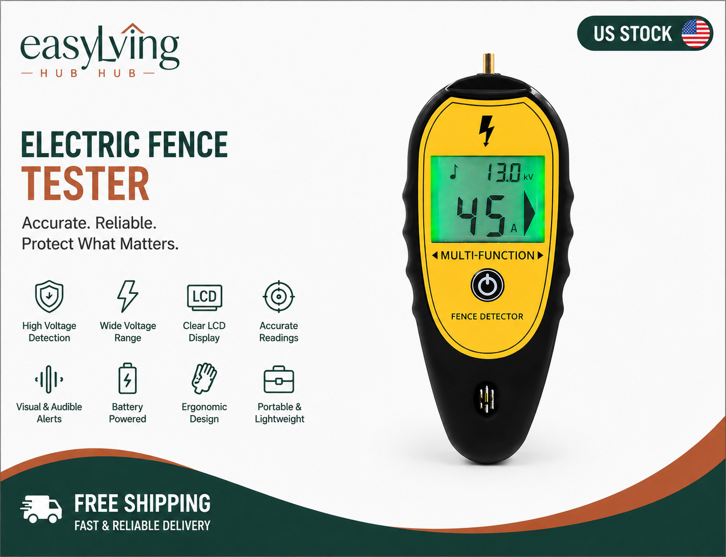 Electric Fence Tester and Fault Finder, 15KV Digital Electric Fence Voltage Test