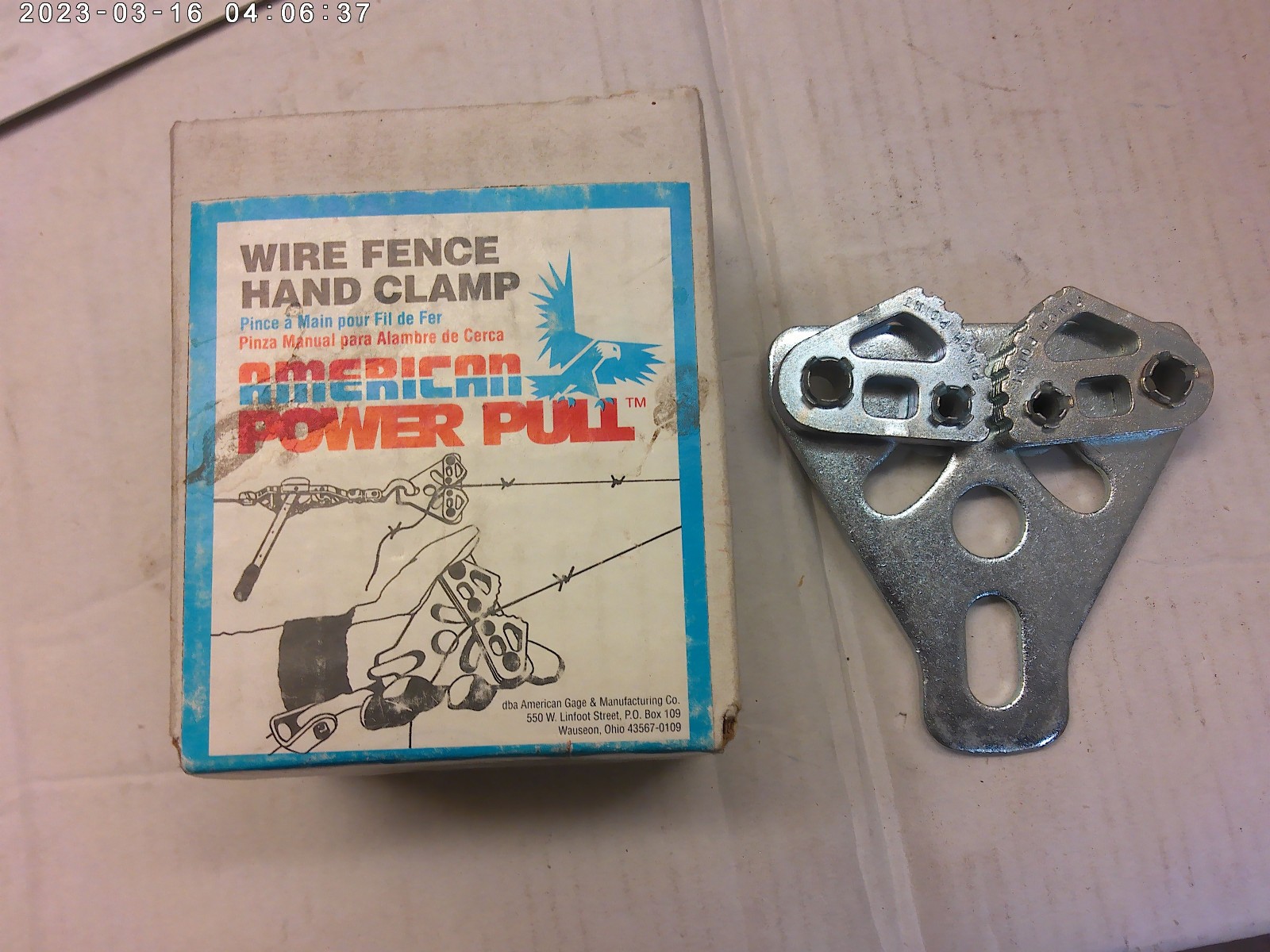 1980’s vinage American Power Pull wire fence hand clamp NOS (USA)