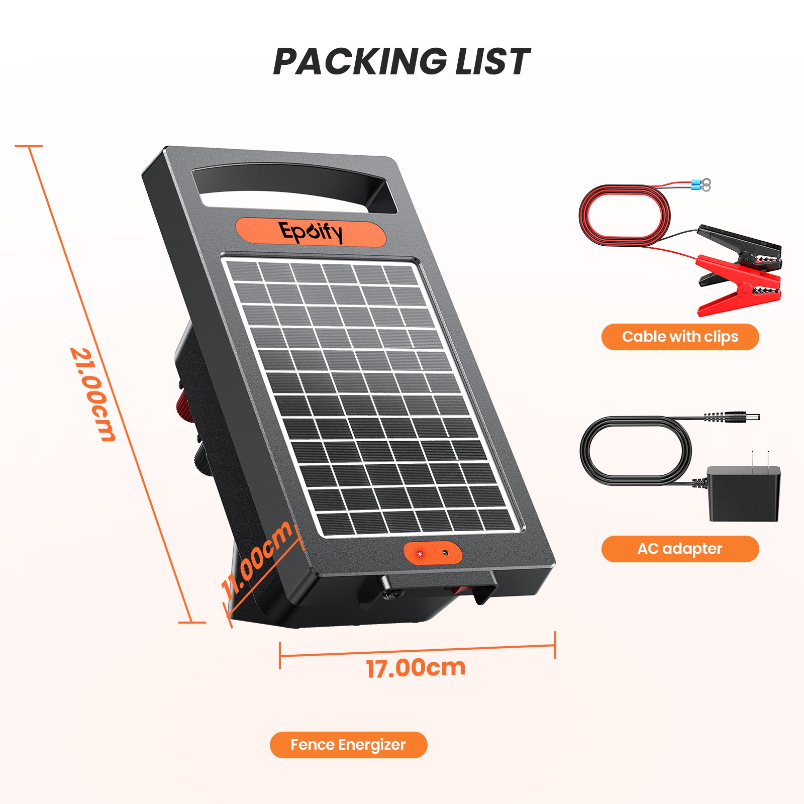Electric Fence Charger 10200V 10 Miles 24 H Solar Electric Fence Charger 0.18J