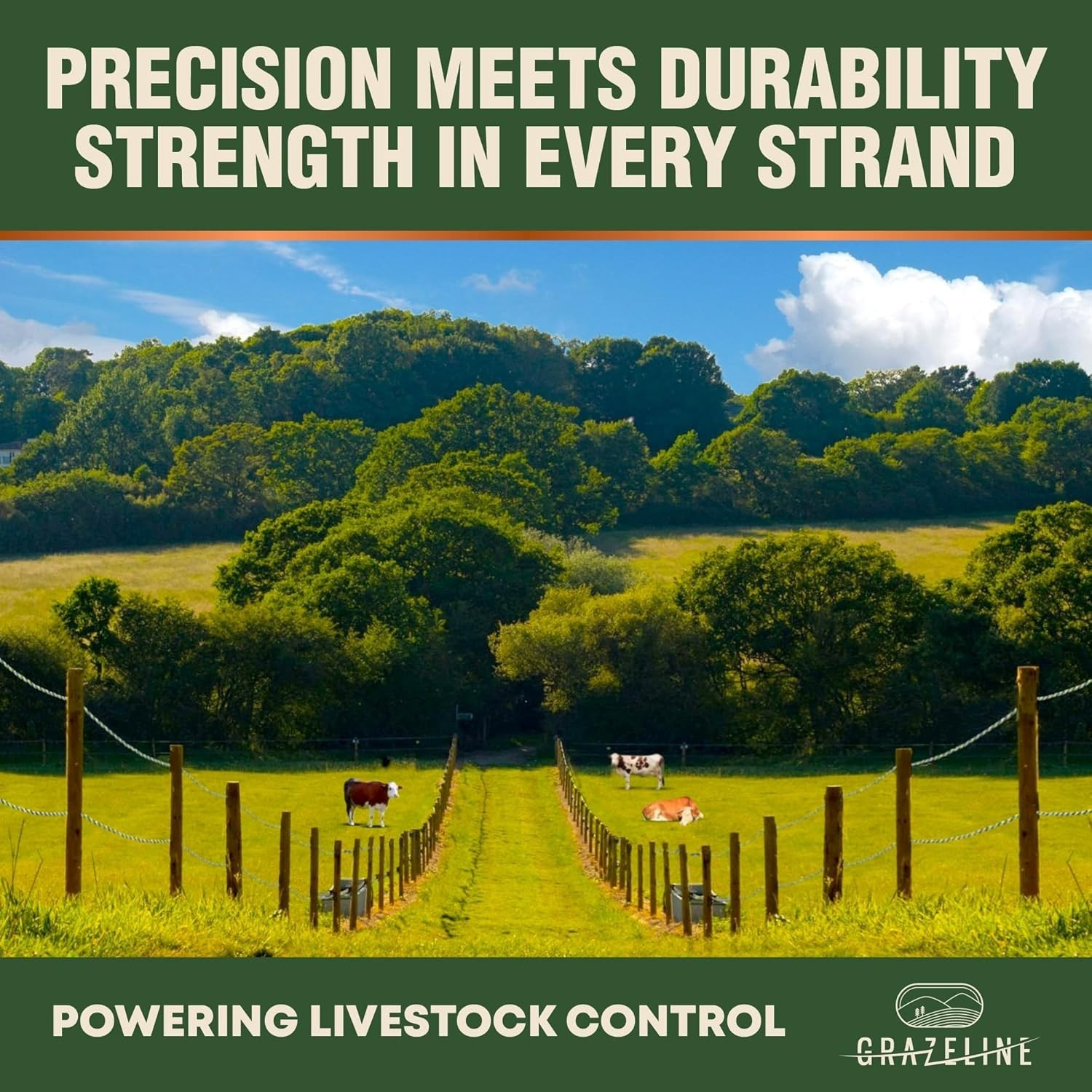 9-Strand Electric Fence Polywire 1640 ft, Tinned Copper & Stainless Steel, 0.3