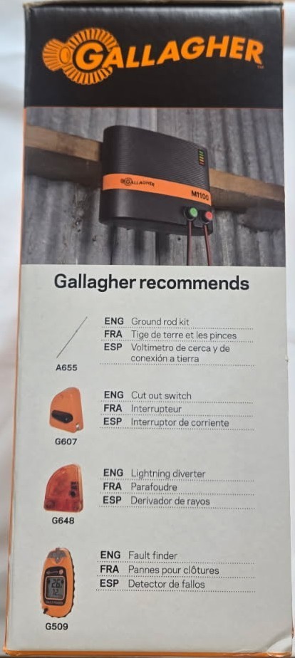 Gallagher M1100 Fence Energizer 110 Miles 650 Acres 110V G324504 NEW Fencer