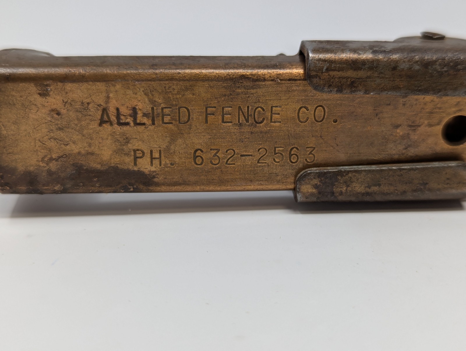 Vintage Fence Wire Stretching Tool Allied Fence Co Copper Tone 7.5″