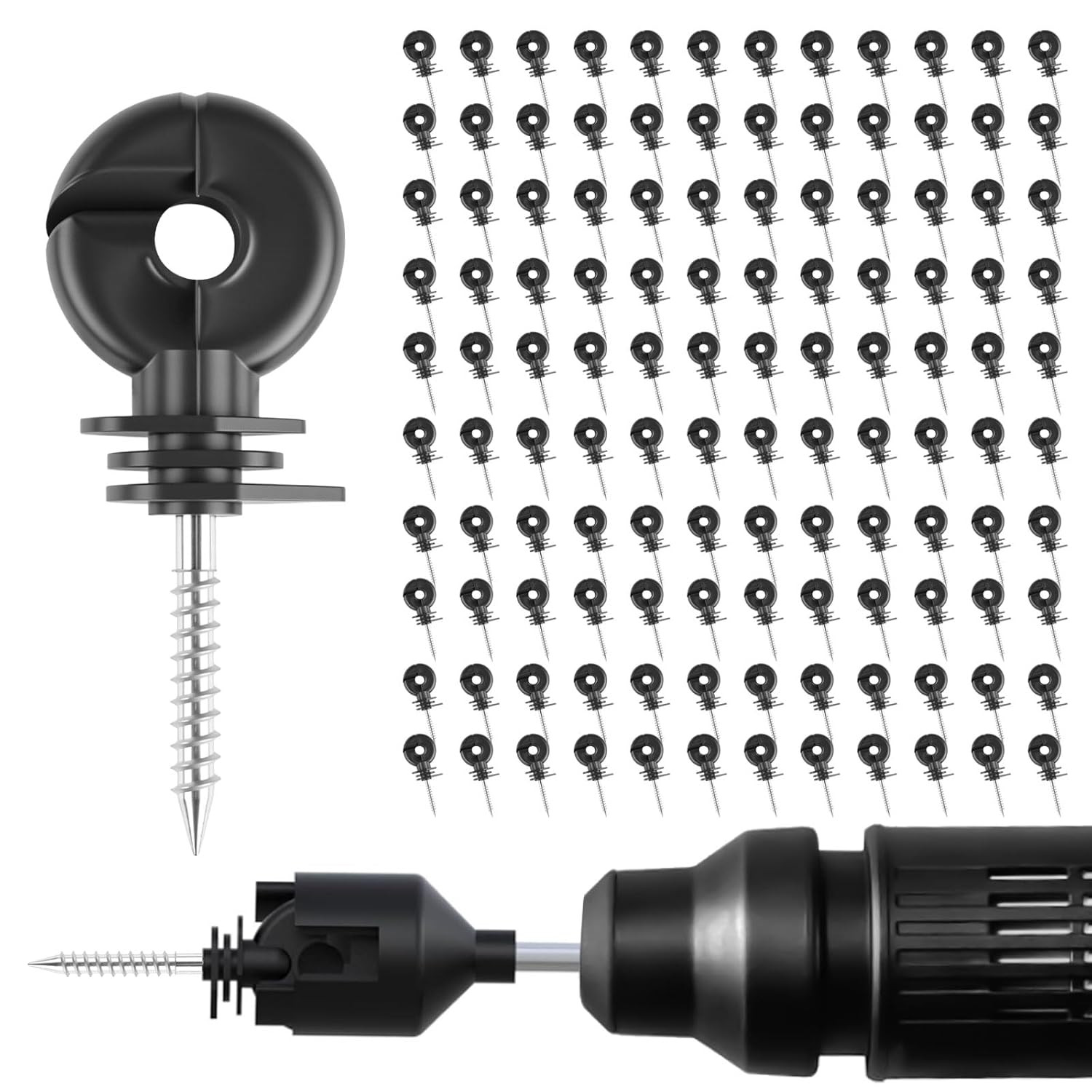 120PCS Electric Fence Insulator Screw,Insulator Fence Ring Post Wood Post Insula