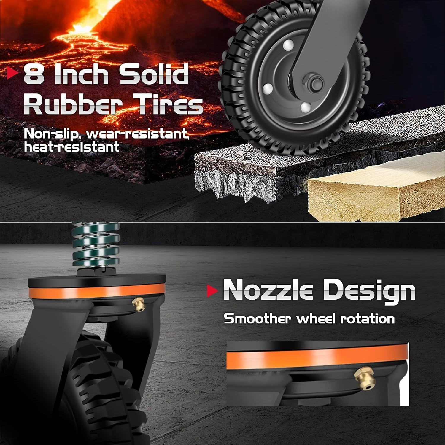 Metal Tube Gate Wheel – 360 Rotation Spring Loaded Caster