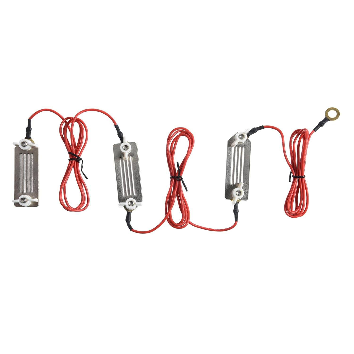 Electric Fence Polytape Connector with Plates and Wires (3 Plates + 3 Wires)