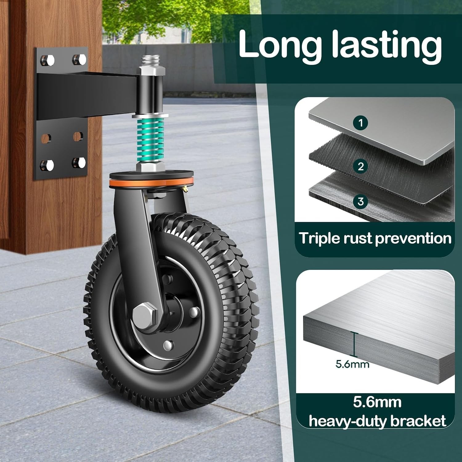 Easy Install Gate Wheel – Fits Metal & Wood Gates