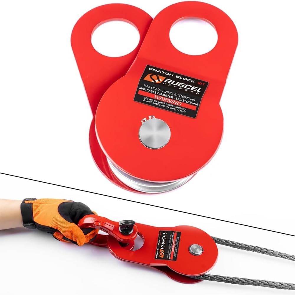 10T Heavy Duty Recovery Winch Snatch Block, 22000lb Capacity,Towing Pulley Bl…