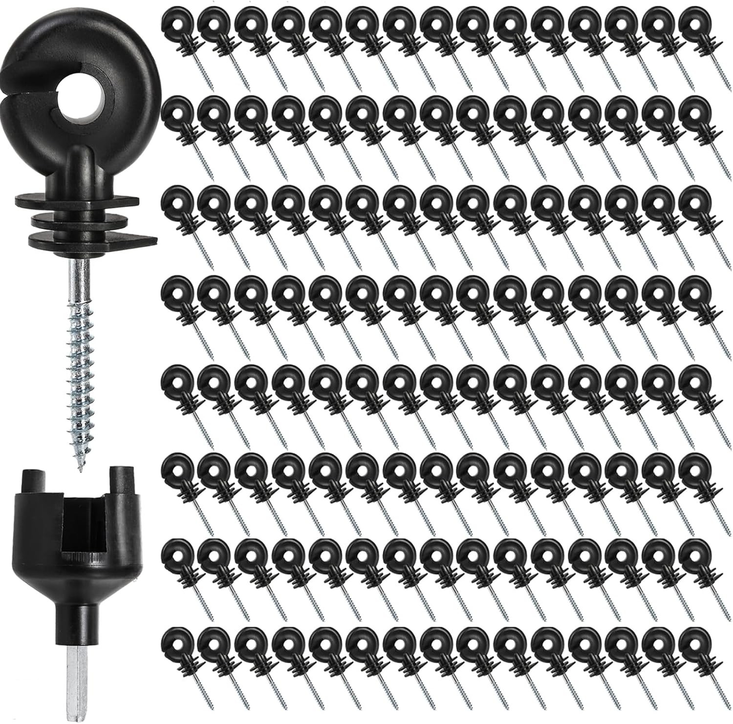 120 Pack Electric Fence Insulators Screw In Ring Post Wood Post Farm Fencing…