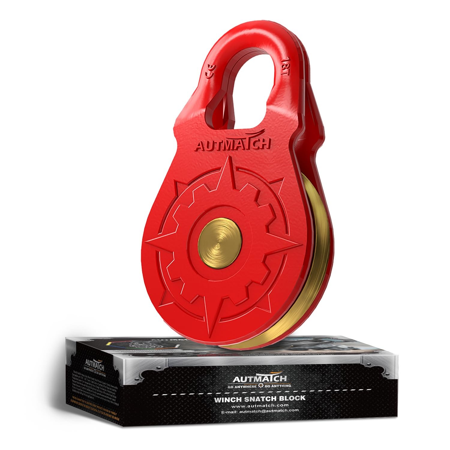 AUTMATCH Winch Snatch Block 18 Ton – Winch Pulley (79,366 Lbs) Break Strength…