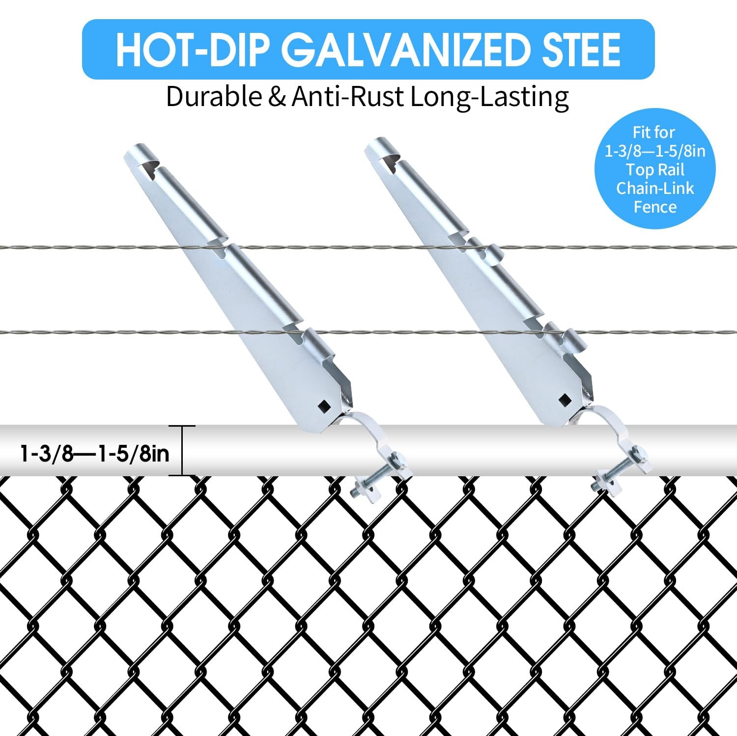 Barbed Wire Arm Extend Arm Barbed Wire for 1-3/8inch Hot-Dip Galvanized Steel…