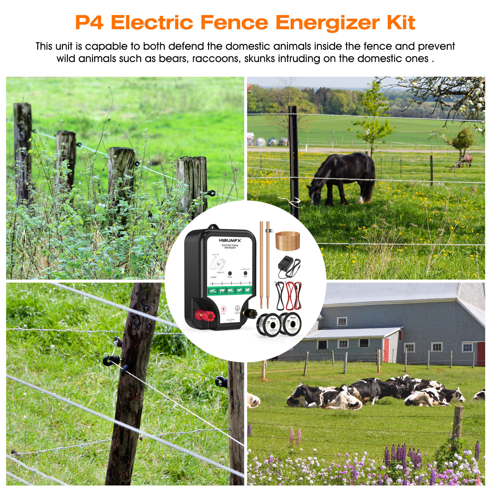 Fence Charger, Electric Fence Energizer Fencing System
